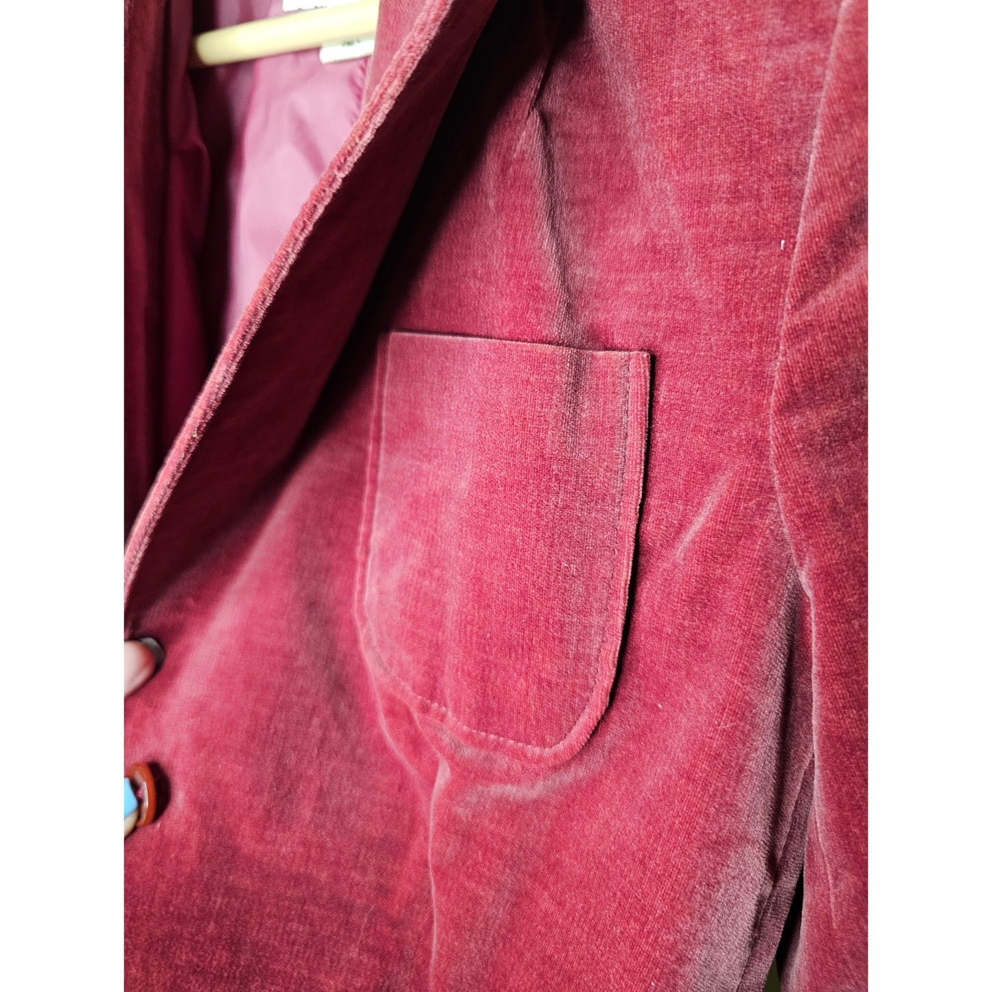 Vintage Jean Nicole Merlot shade velour blazer with button closure size 9/10
