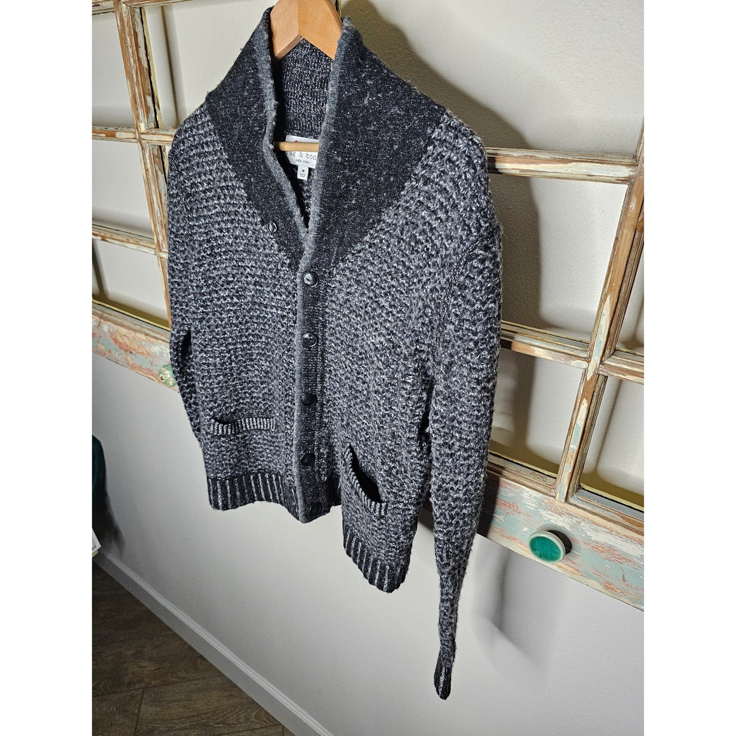 Rag & Bone Neiman Marcus Wool Blend Knitted Grey Sweater size Medium
