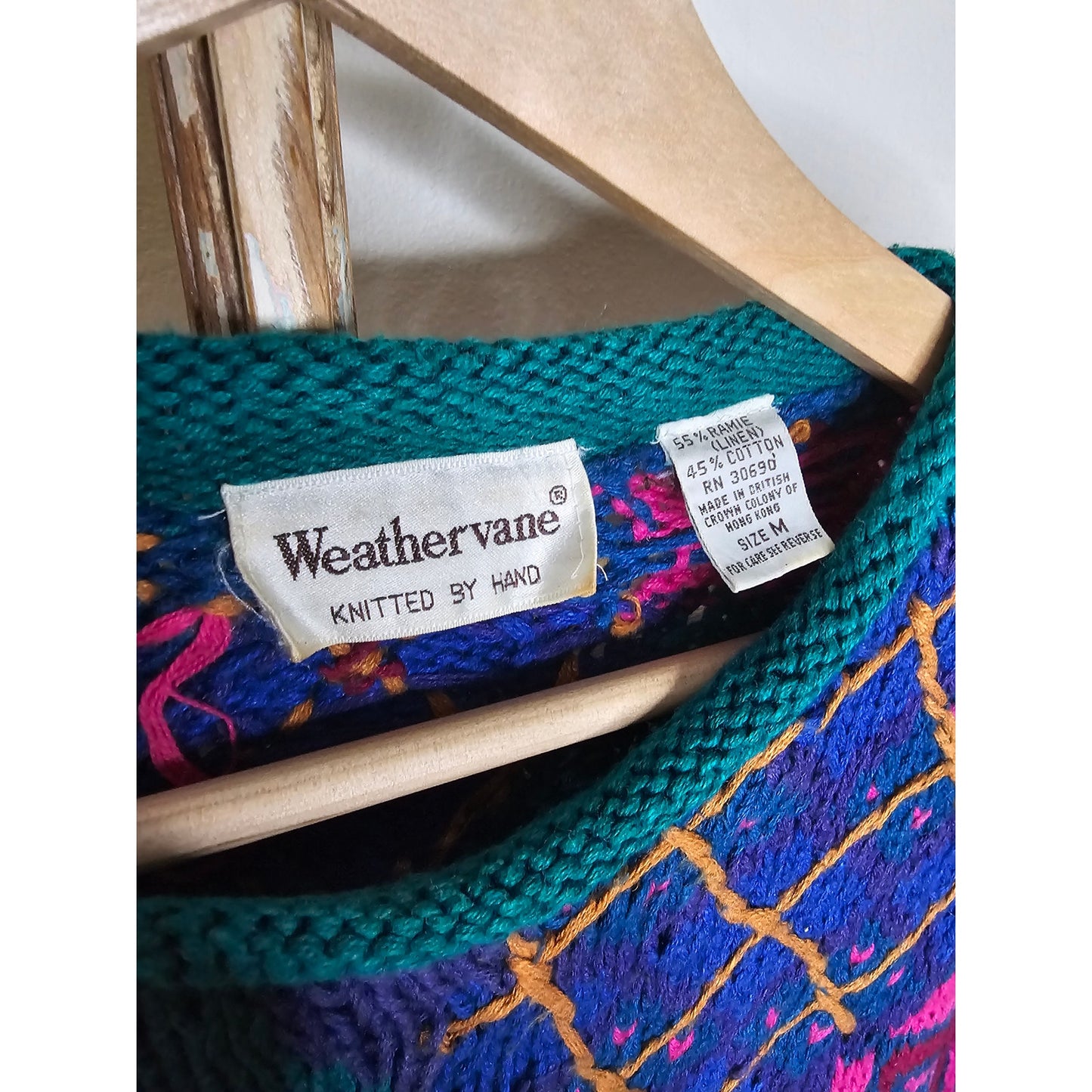 Vintage Hand knitted Sweater by Weathervane ladies size Medium