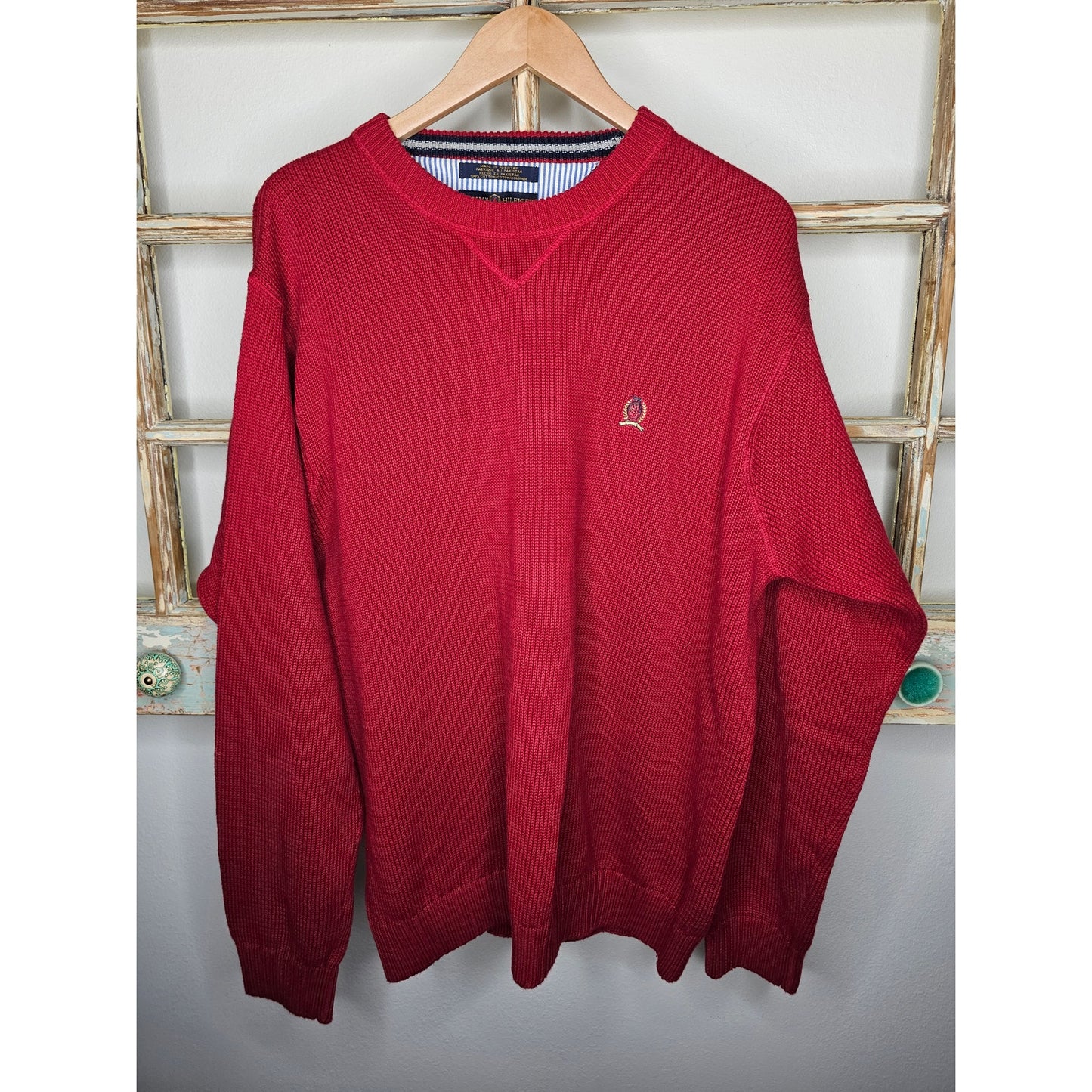 Tommy Hilfiger Crew Neck Red Mens Sweater size XL