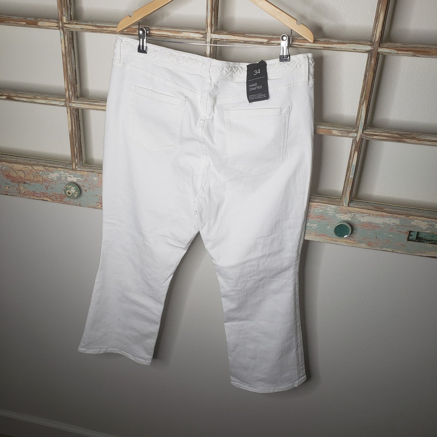 Sanctuary White Denim Cropped Jeans Ladies size 18 NWT