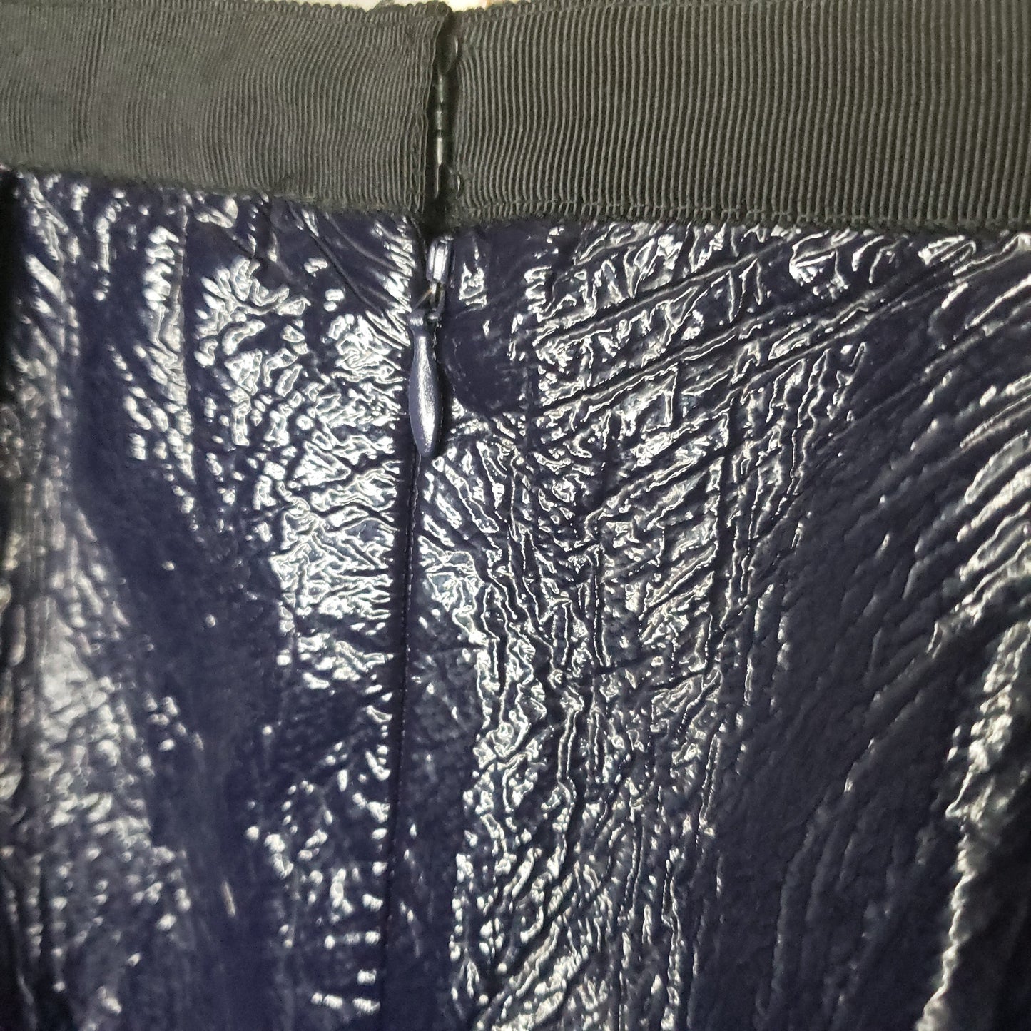 Sea New York Navy blue shiny wet look mini skirt ladies size 2