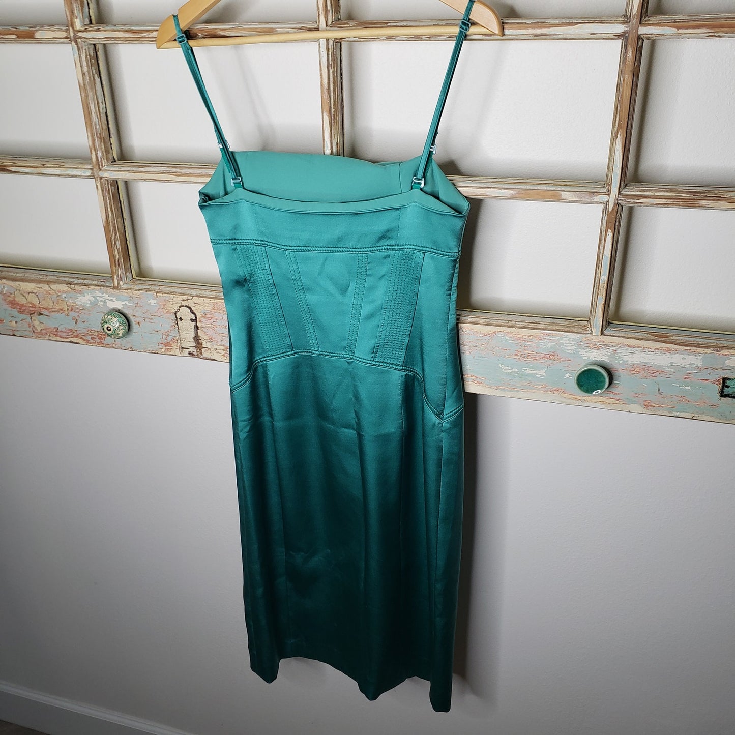 Karen Millen lined Silk Corset embroidered dress ladies size 8