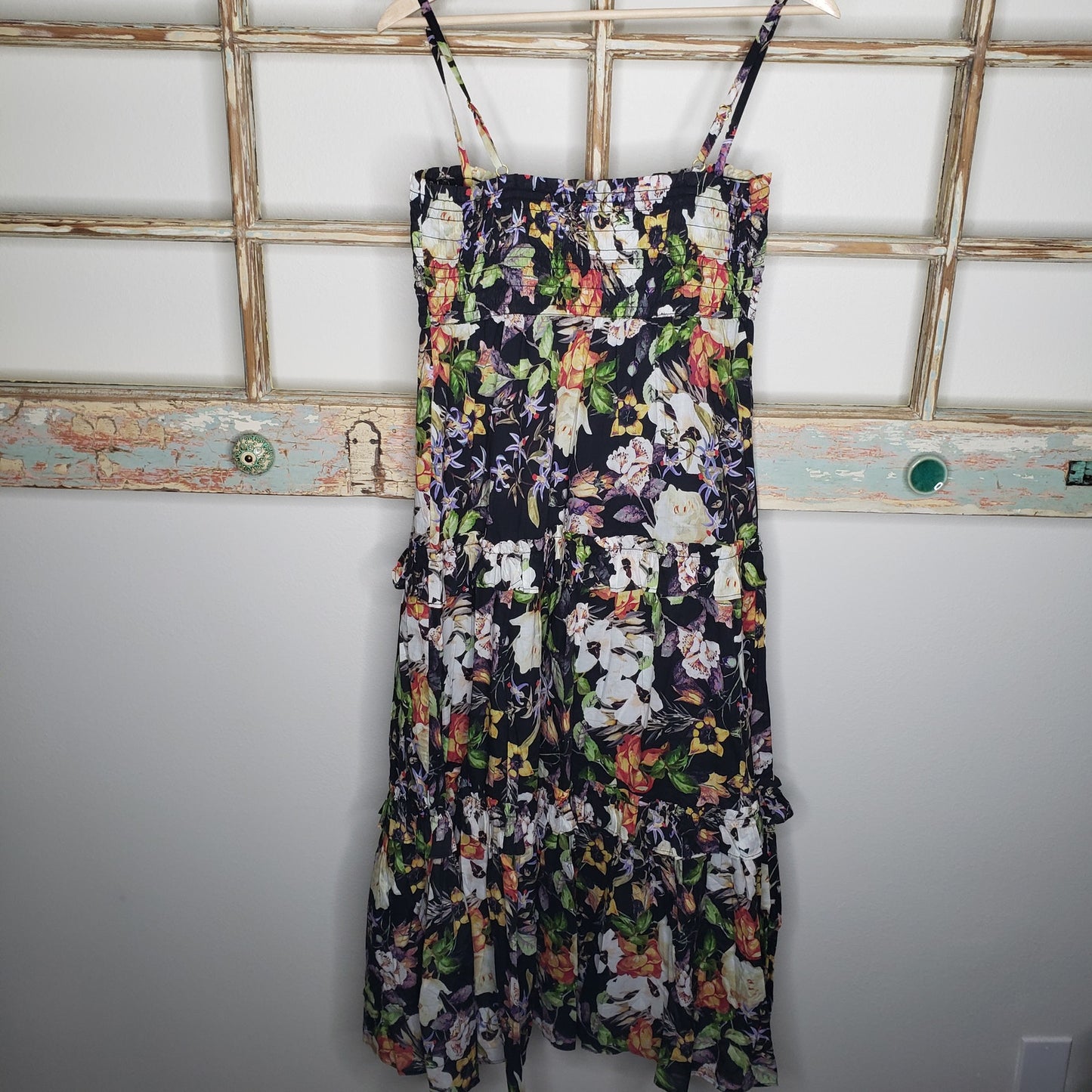 NWT Floral Tiered Midi Sundress with adjustable Straps by INC ladies size Small