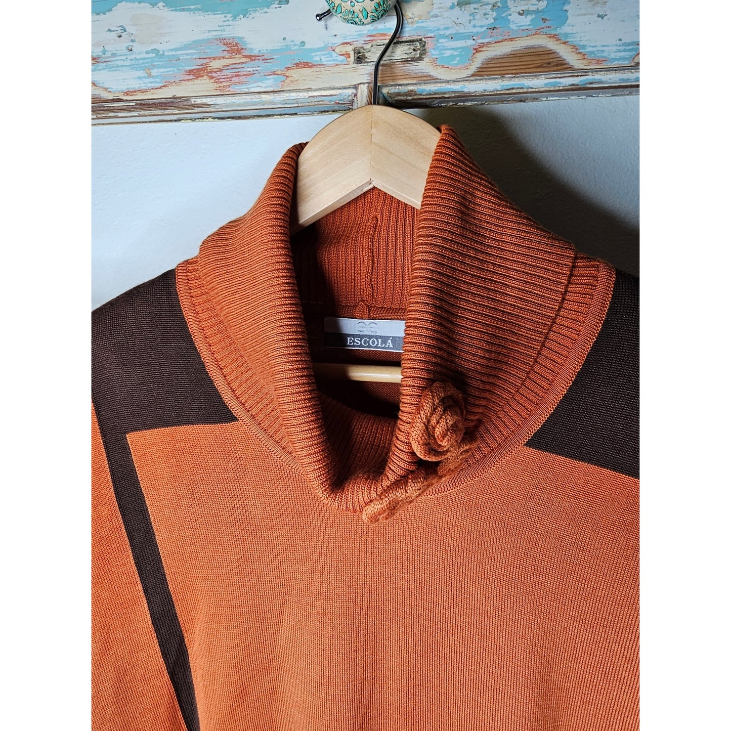 Merino Wool Vintage Escola Cowl Neck Pullover Ladies Size Small