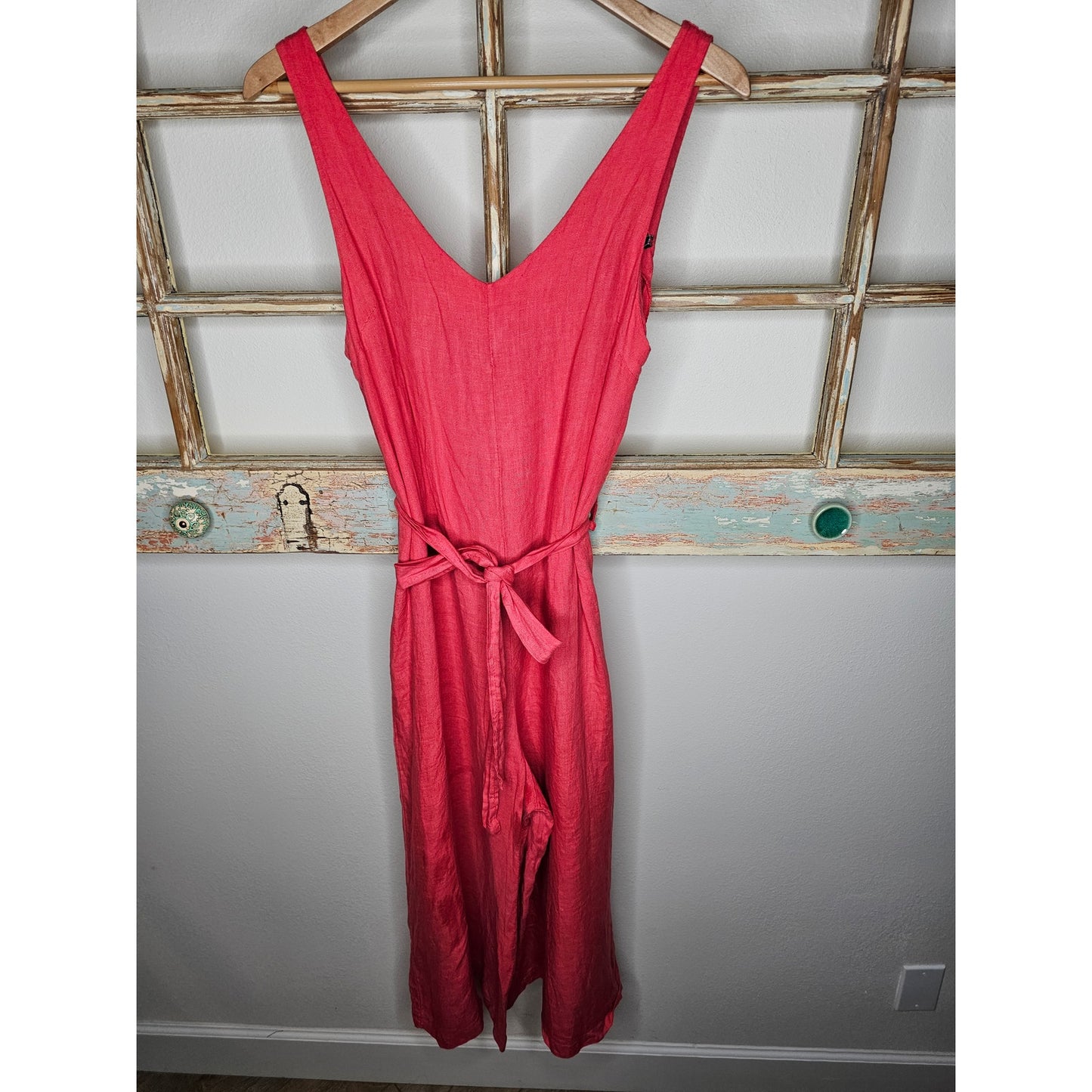 Linen Lungo La'rno Sleeveless Jumpsuit Cropped length size XS