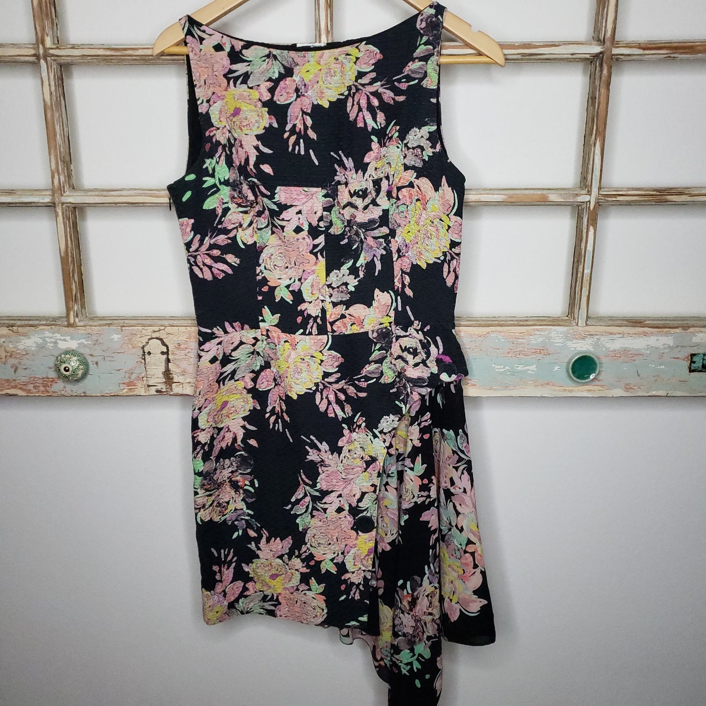 Emanuel Ungaro Rose Fondo Nero floral dress size 46 / US 12