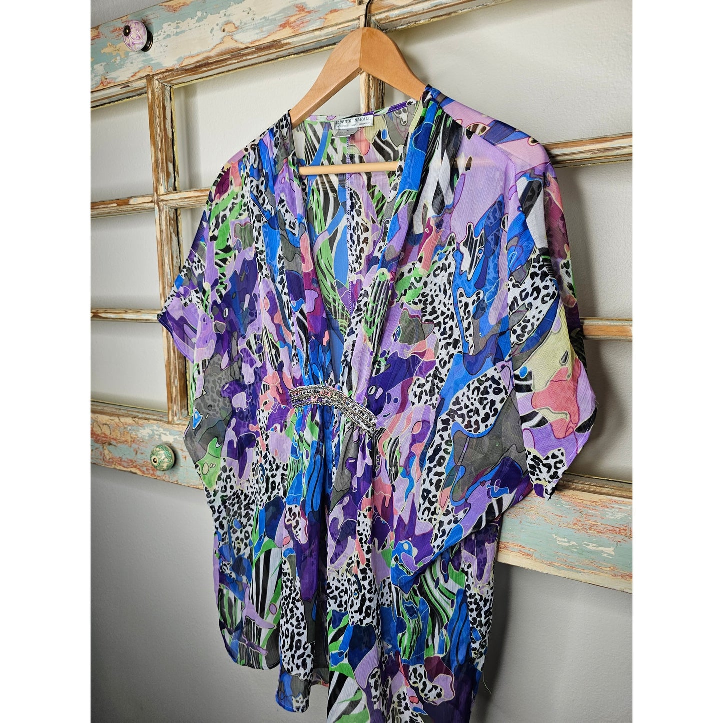 Alberto Makali Sheer Short Sleeve Top Ladies size Medium