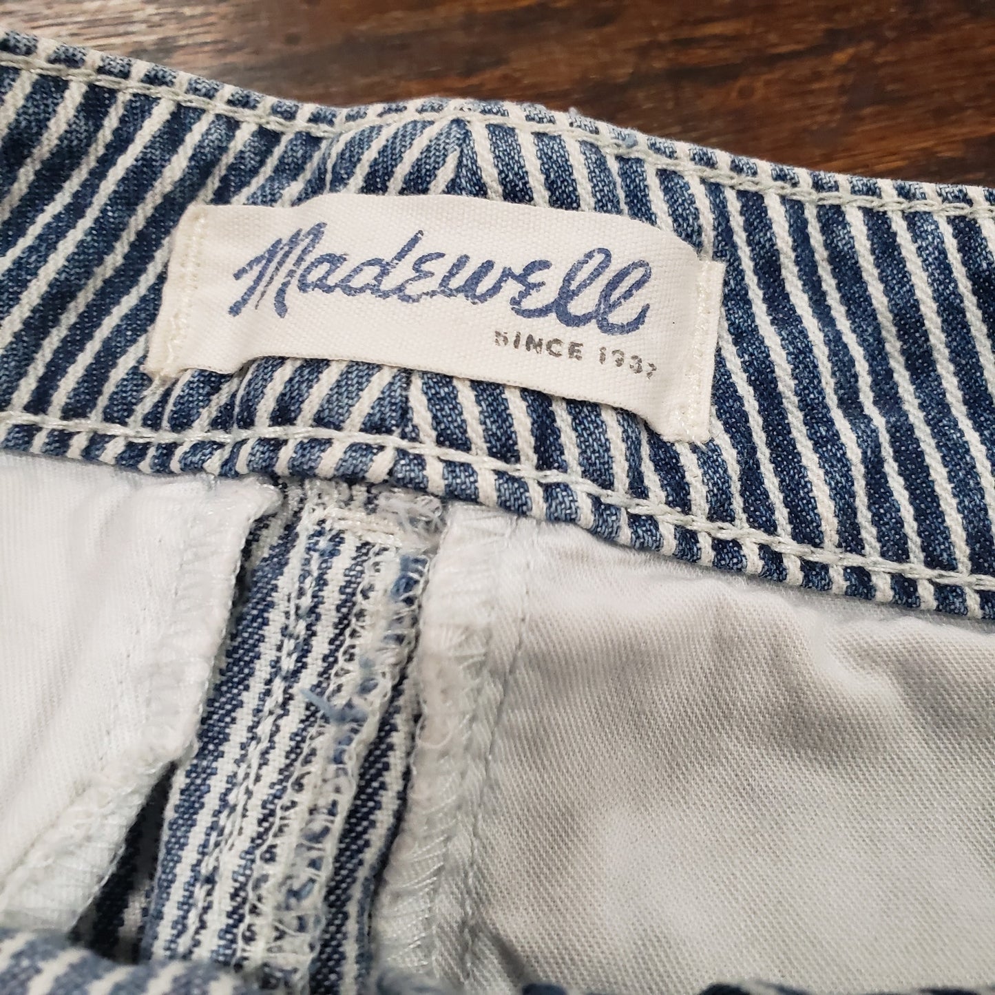 Madewell railroad striped denim mini skirt ladies size 0