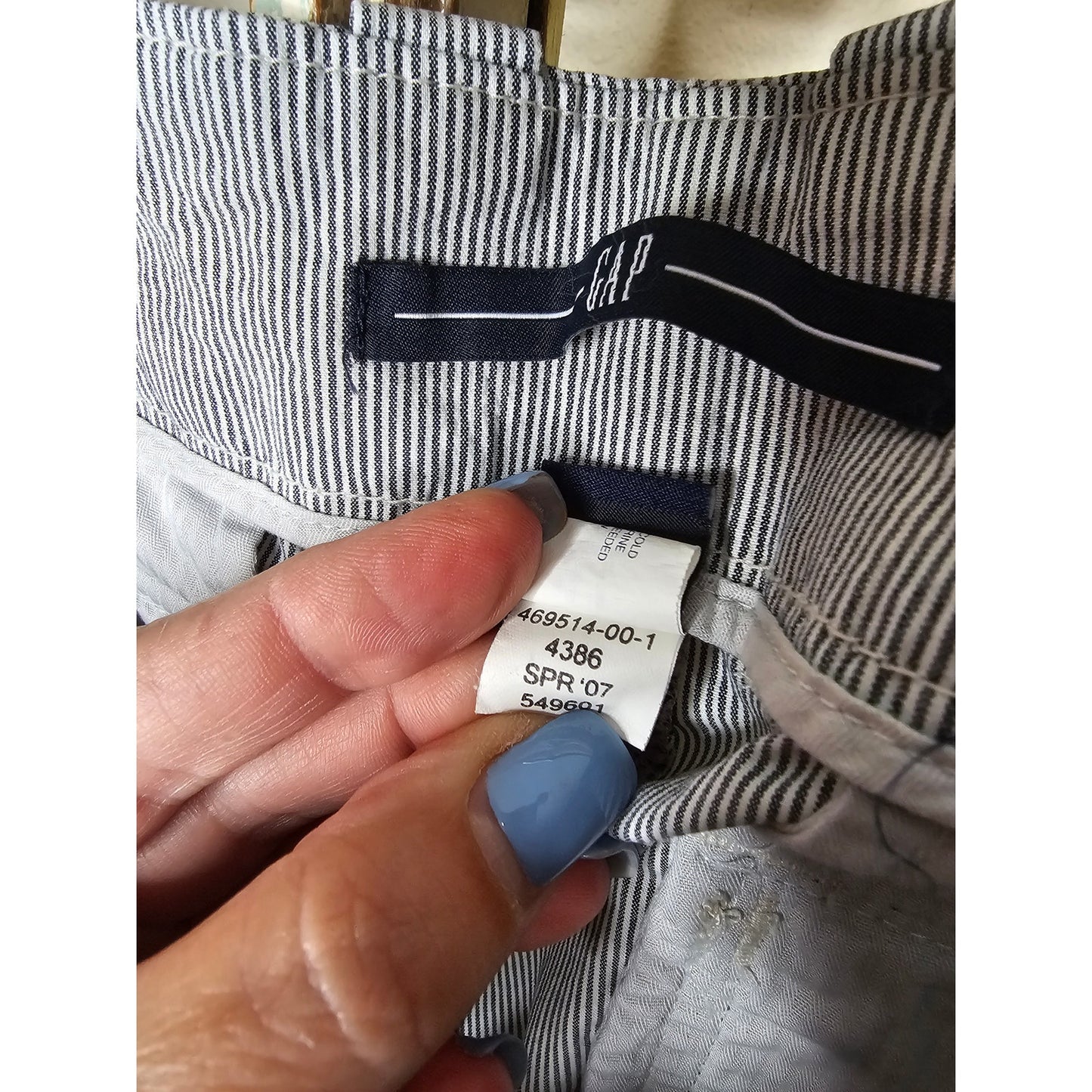 Gap Wide Leg Chino Style Pants Railroad stripe Ladies size 8 Long