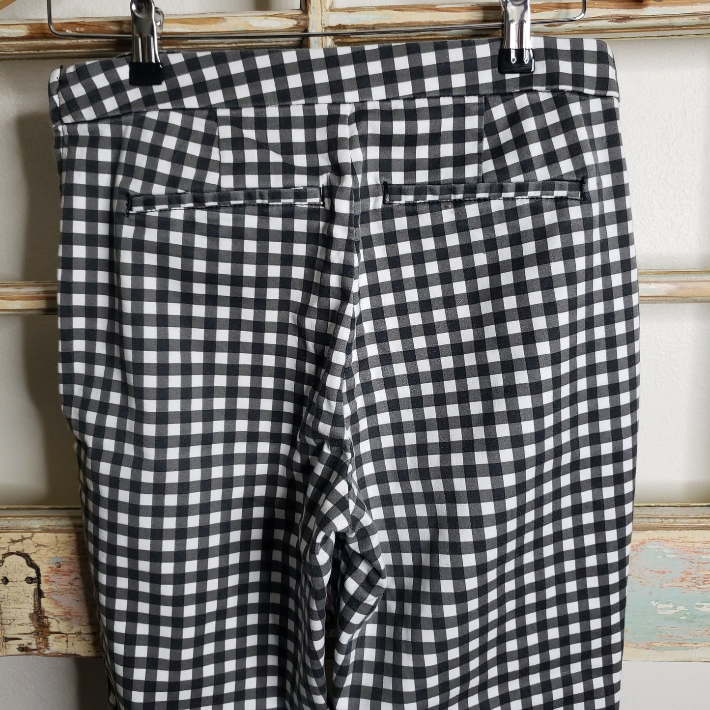 Rachel Roy Black Gingham Check Pants ladies size 8