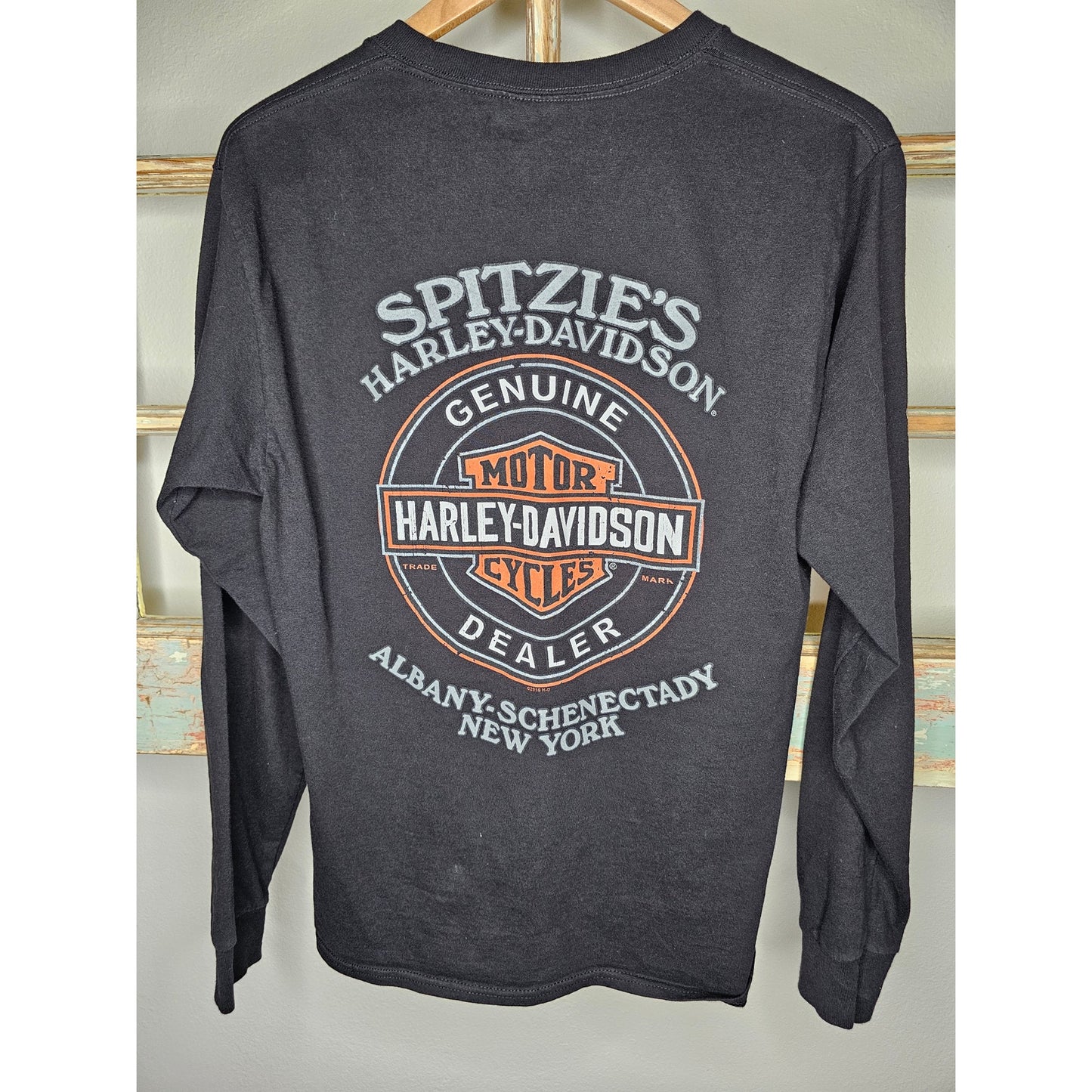 Harley Davidson Long Sleeve Spitzie's Albany Tee Men's size Medium