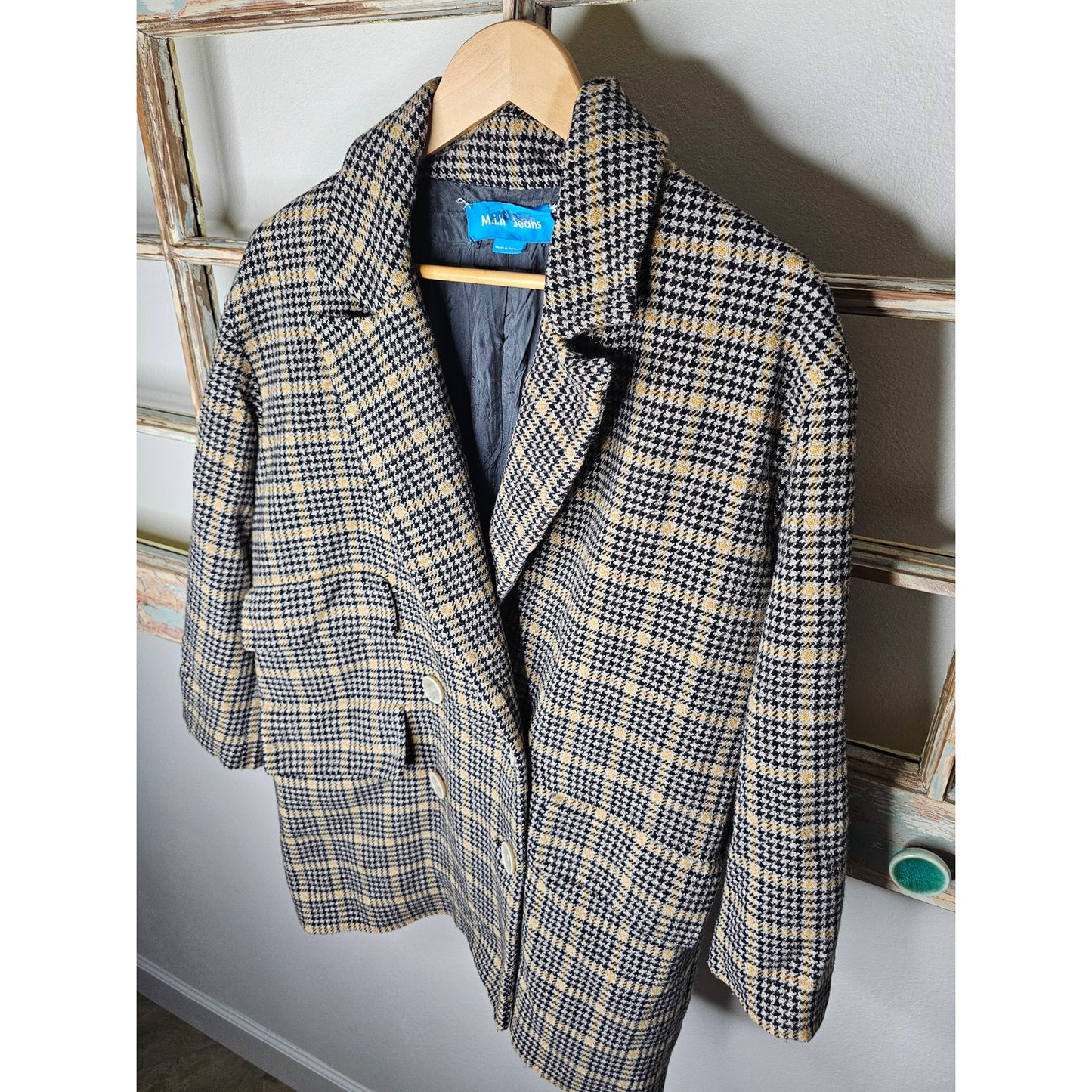 M.I.H Tweed Double Breasted Coat with pockets size Large