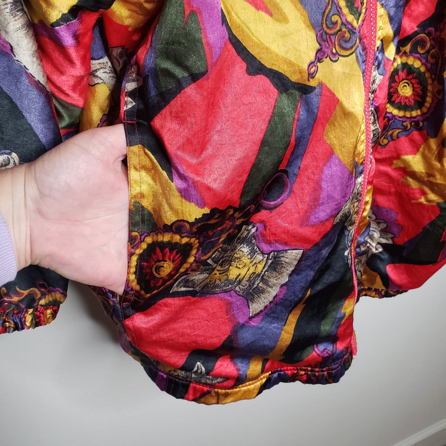 Rafael Vintage Quilted Jacket With Zip Front Ladies Oversized Small