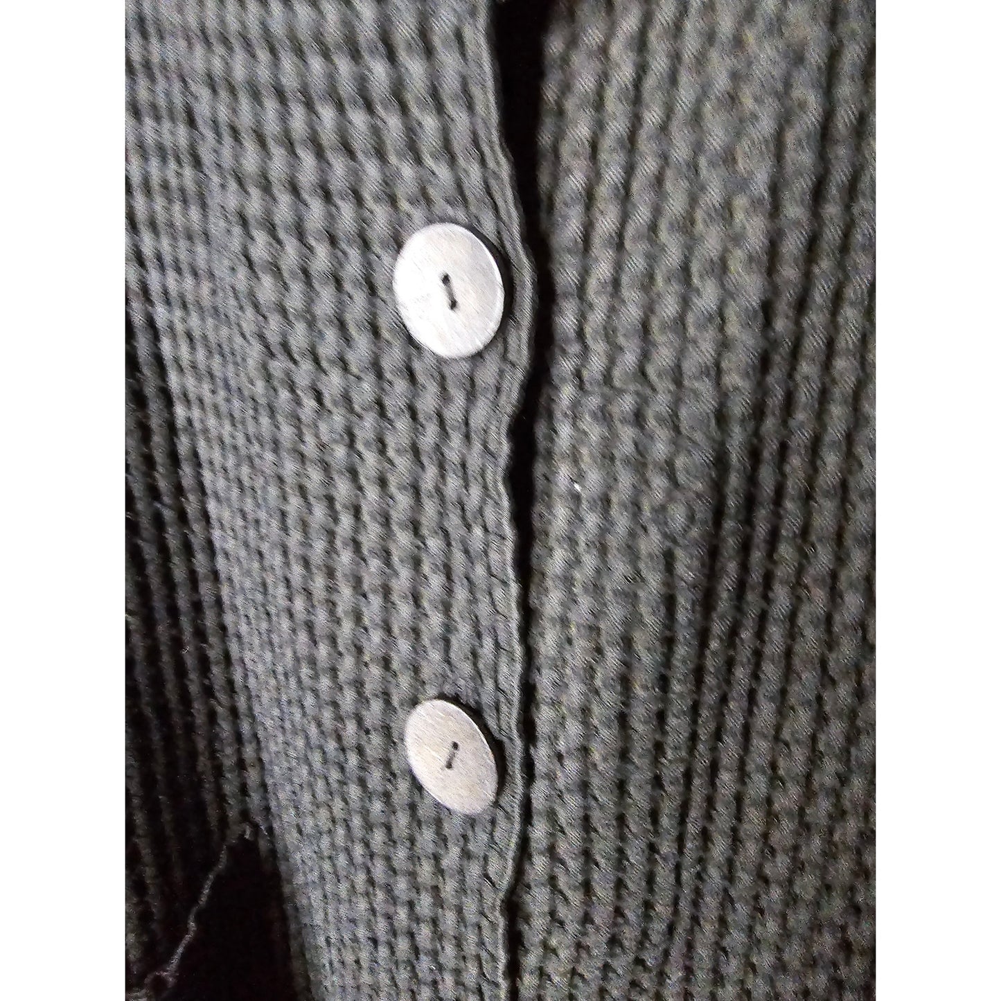Waffle Knit Button Up Cotton Jacket By Focus Ladies Size Small