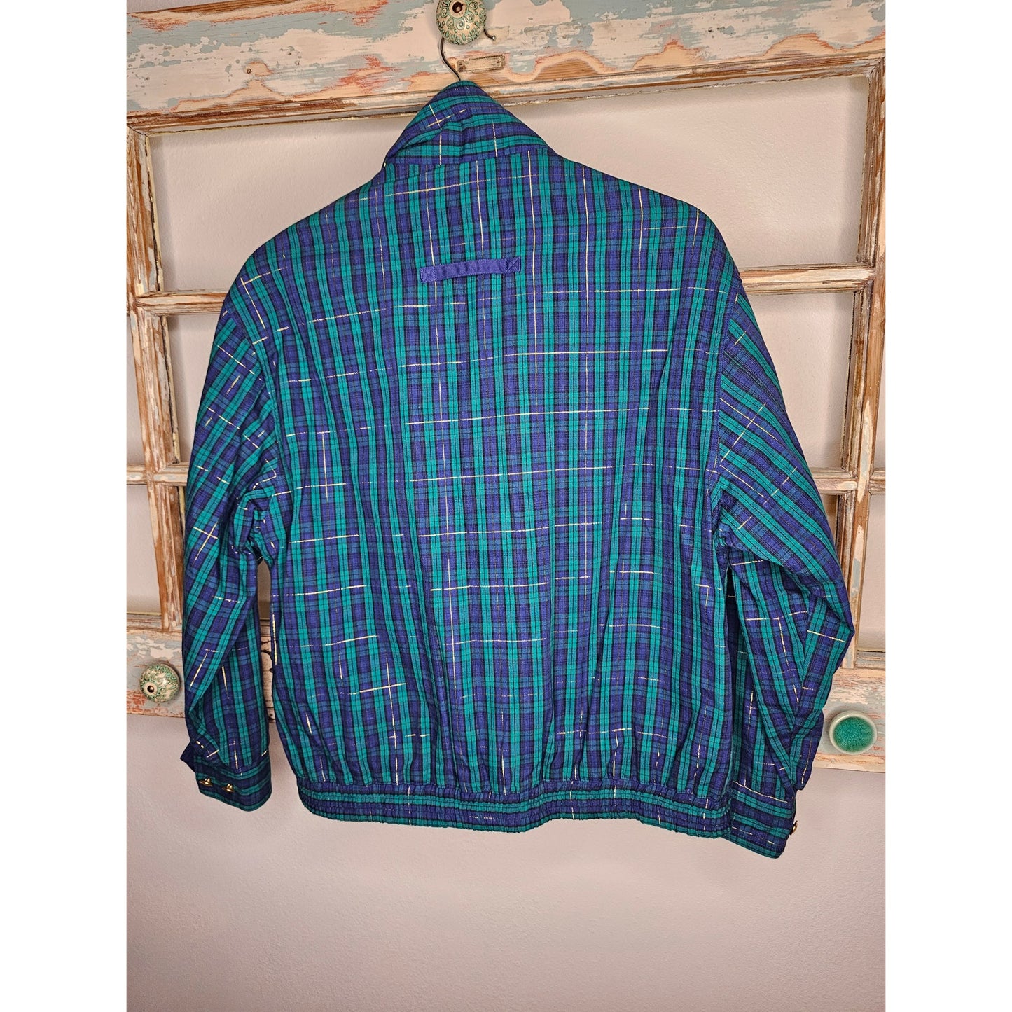 Vintage plaid jacket with gold buttons ladies size Small