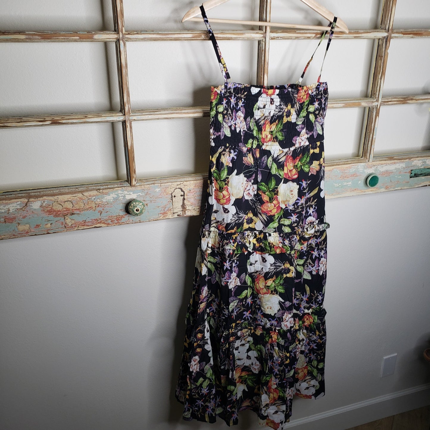 NWT Floral Tiered Midi Sundress with adjustable Straps by INC ladies size Small