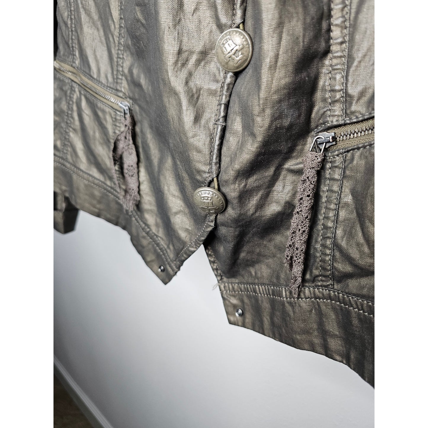 Luisa Cerano Linen Blend Button Up Jacket size 12