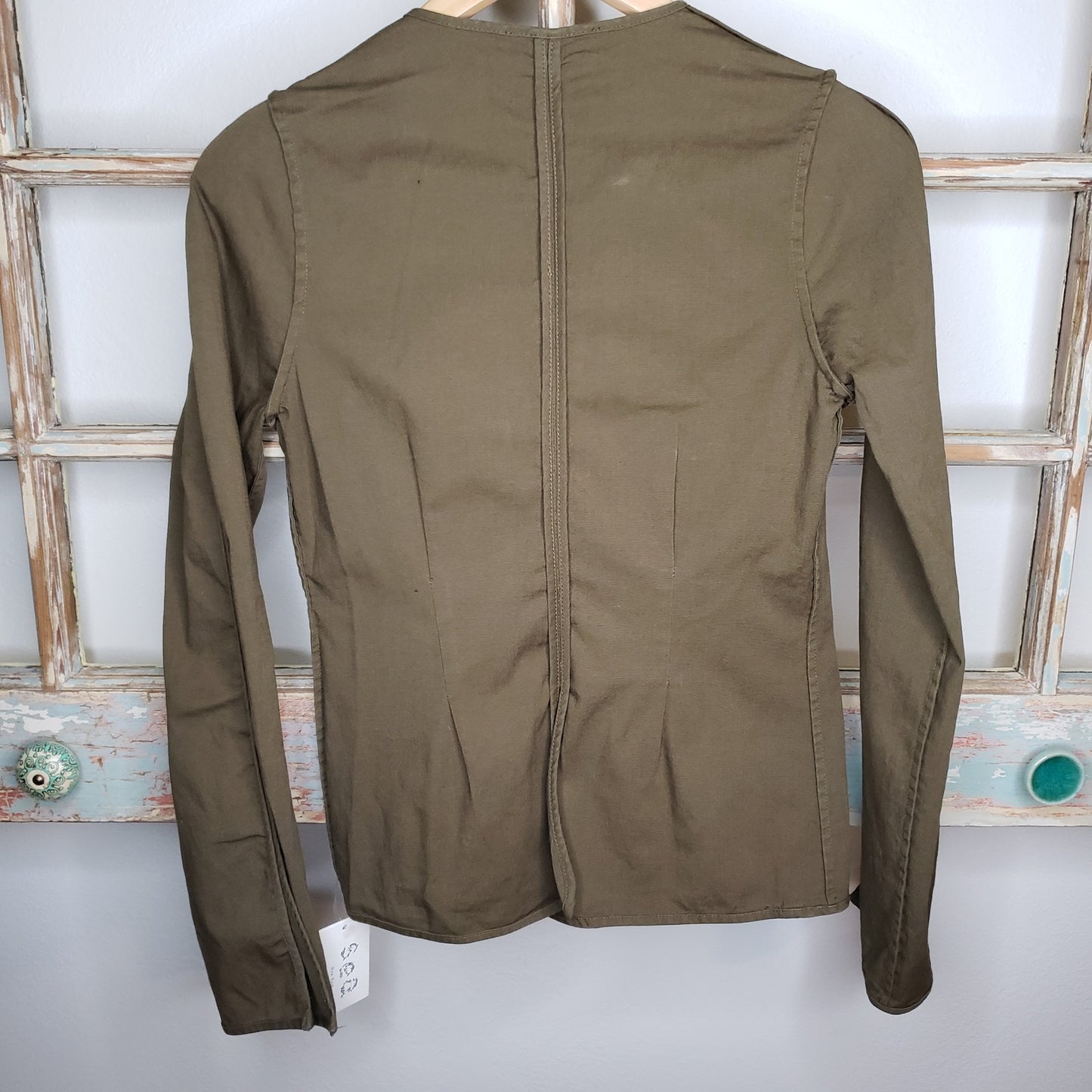Sea New York Army Green Ruffle Jacket Ladies size 2 NWT