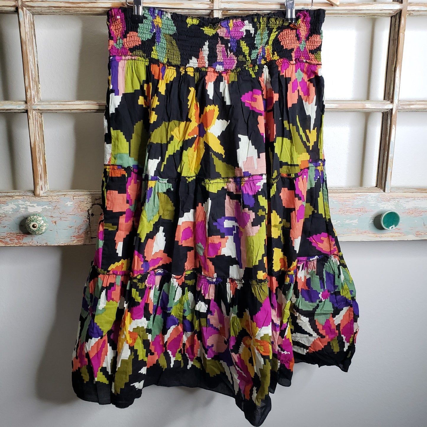 Floral Elastic Band skirt Chaundry KC ladies size large