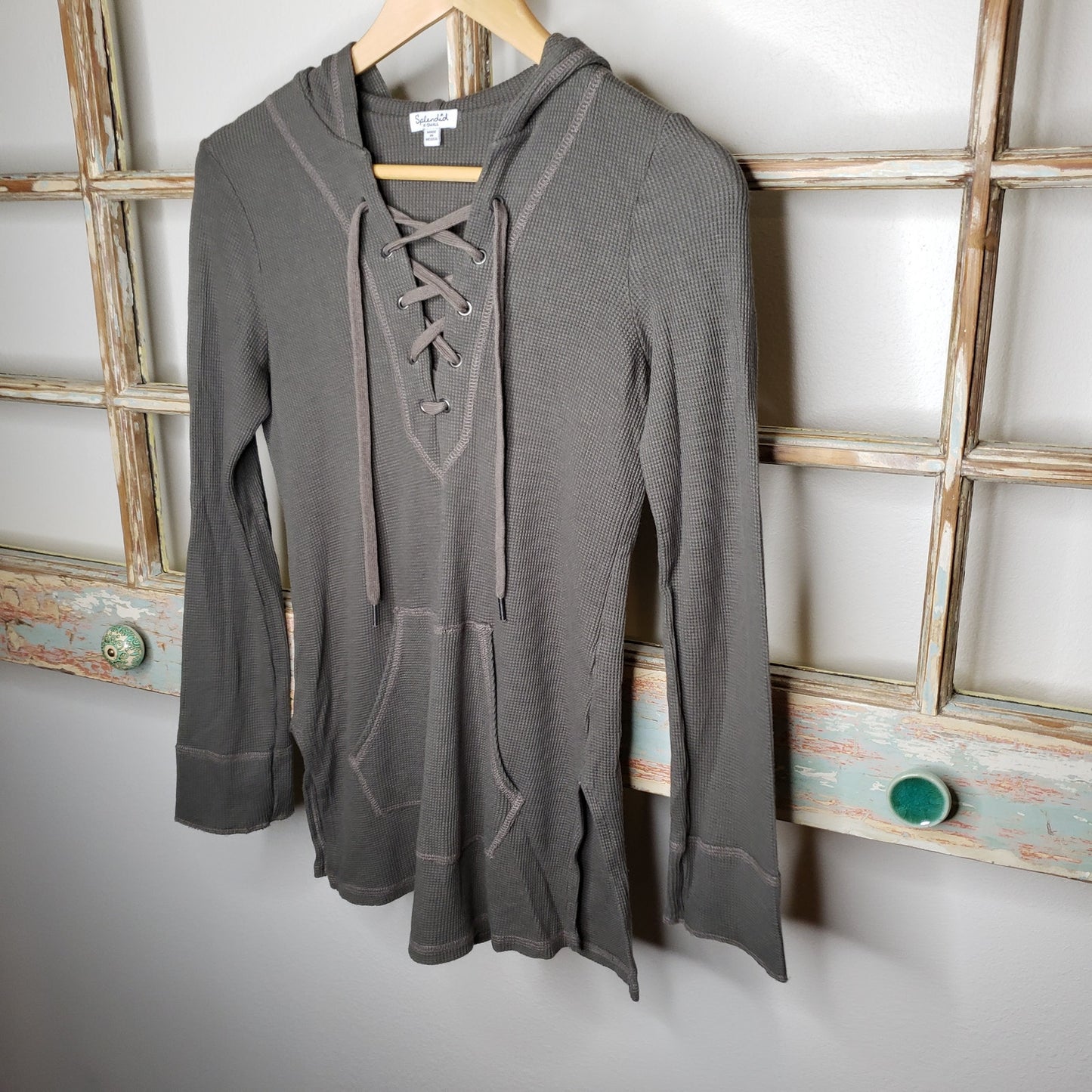 Splendid Henley hooded pullover ladies shirt size XS