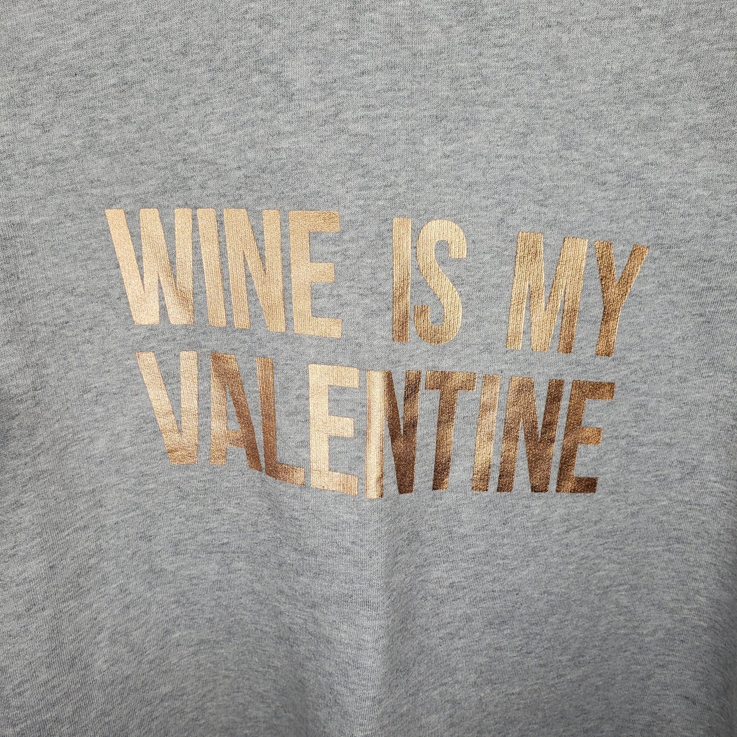 NWT Halogen WINE IS MY VALENTINE NWT Sweatshirt ladies size small