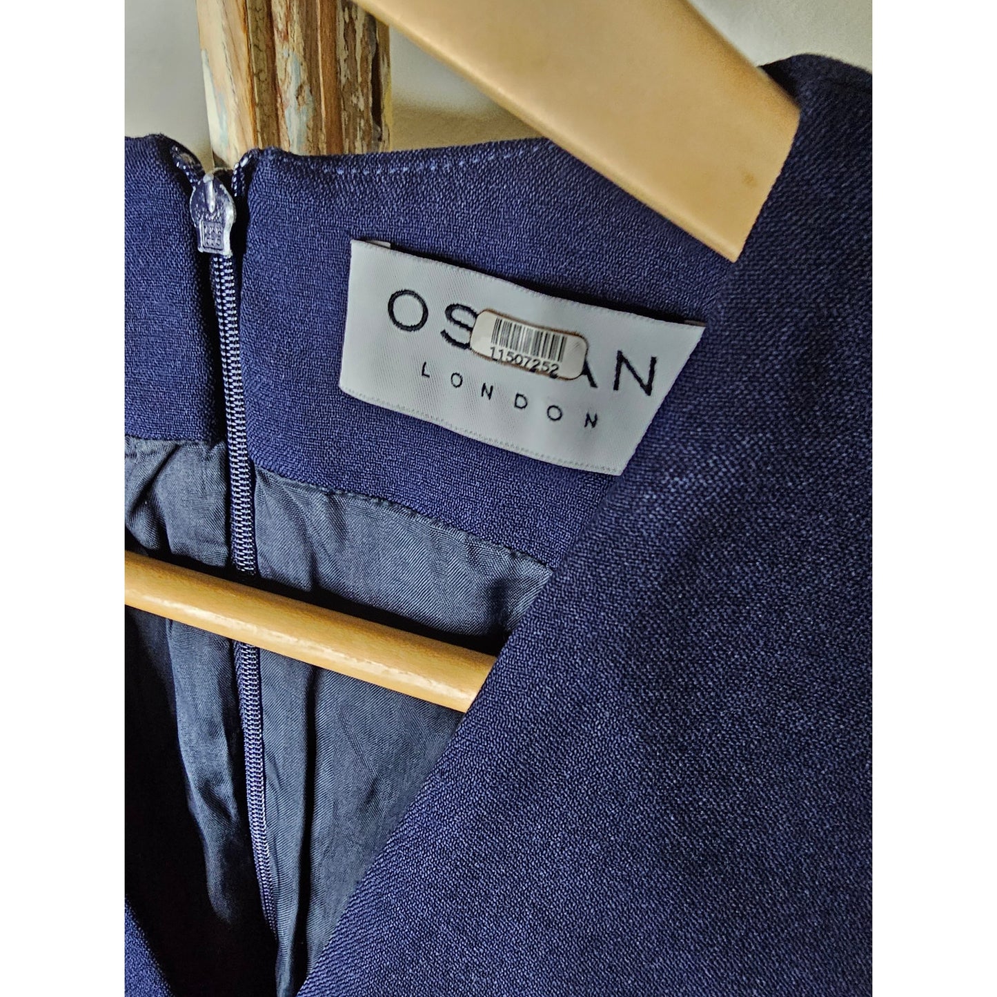 Osman Asymmetrical Navy Blue Sleeveless Suit Dress Ladies size 2