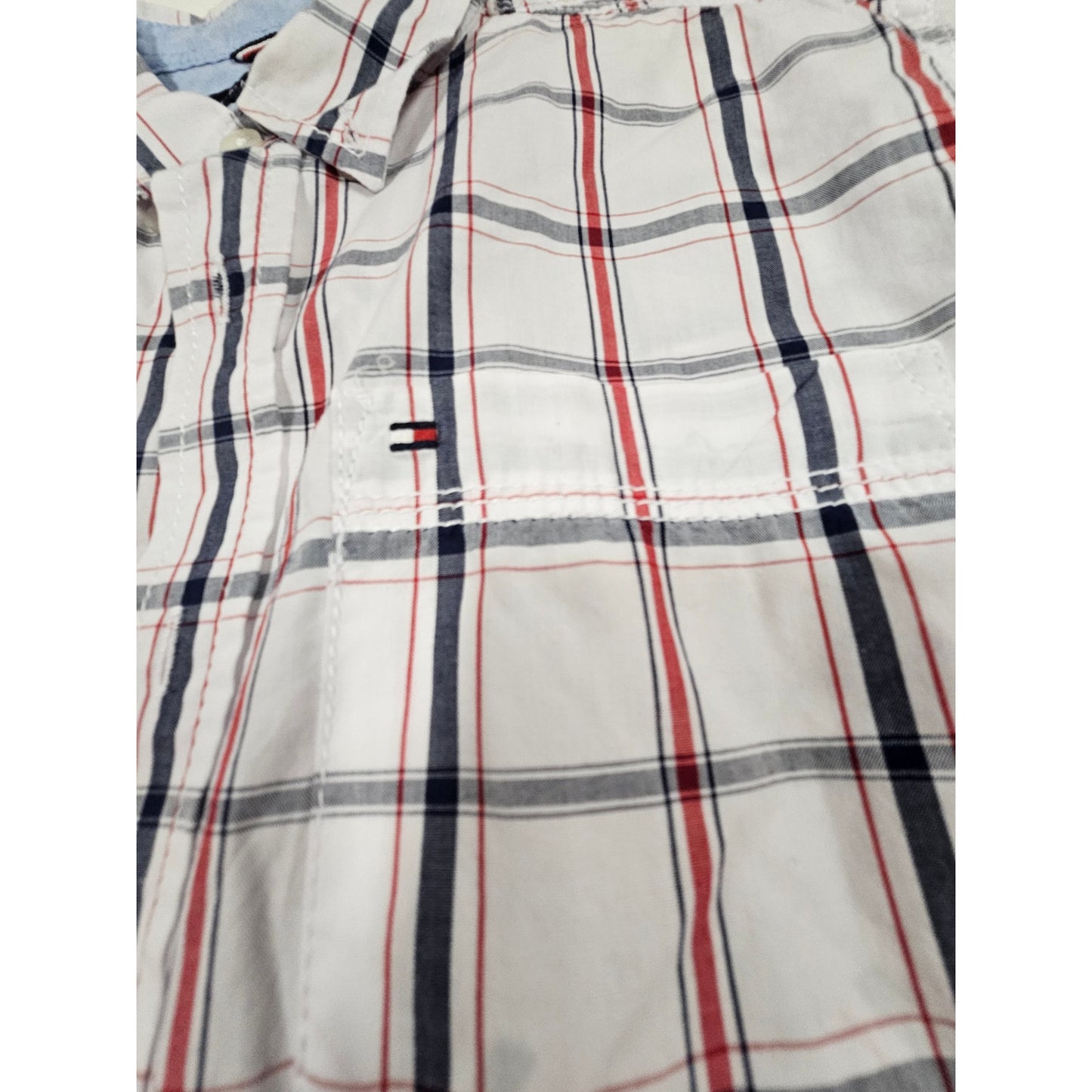 Tommy Hilfiger Plaid Button Down Boys Medium Top Size 12/14
