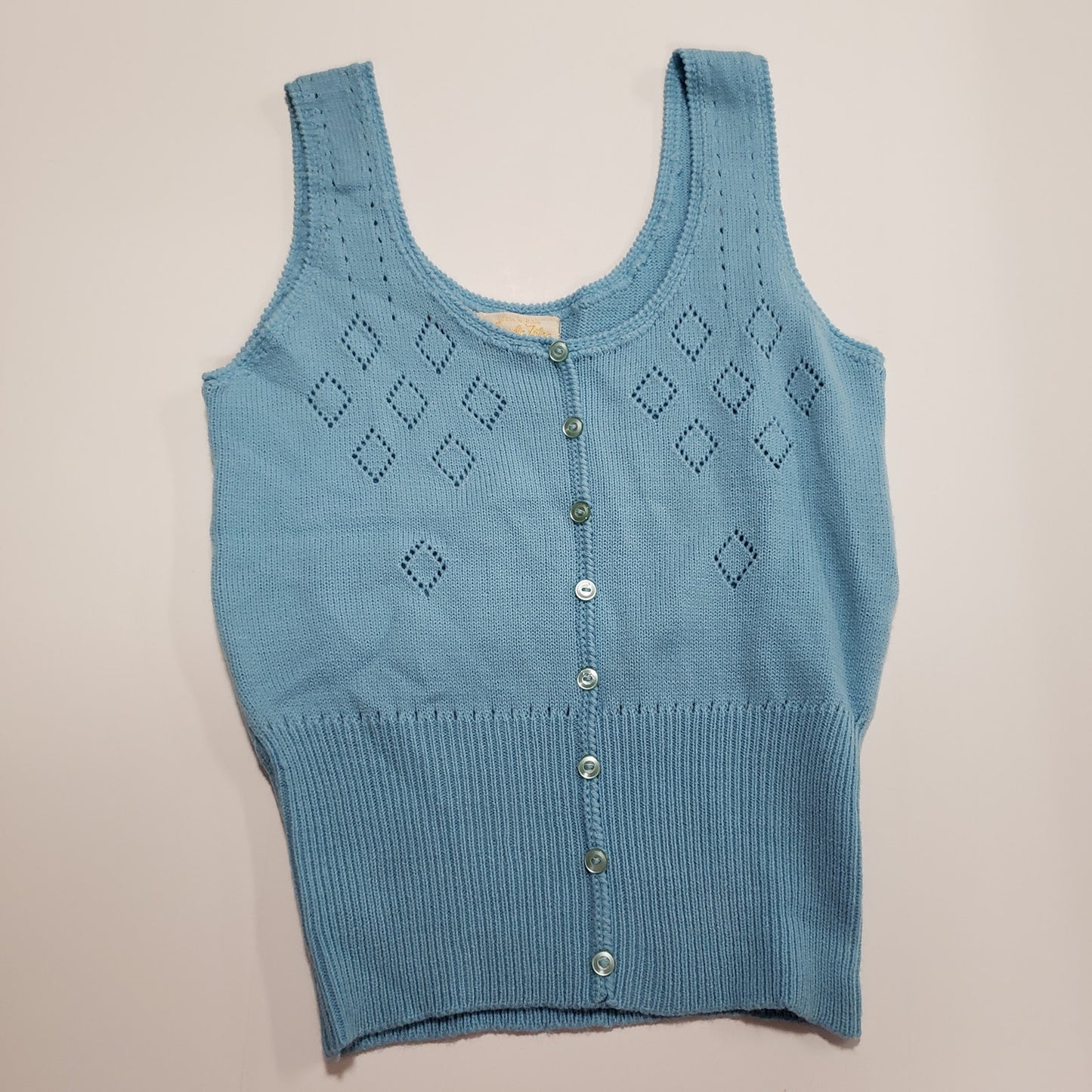 Vintage Blue Sleeveless Sweater Ladies size Medium