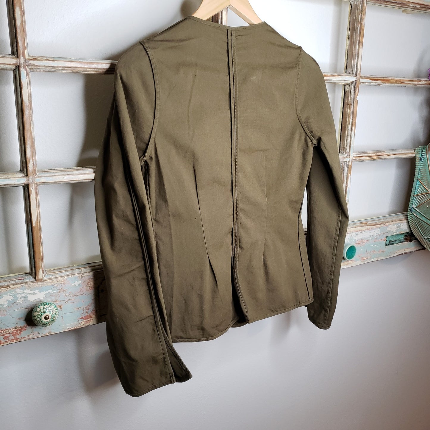 Sea New York Army Green Ruffle Jacket Ladies size 2 NWT