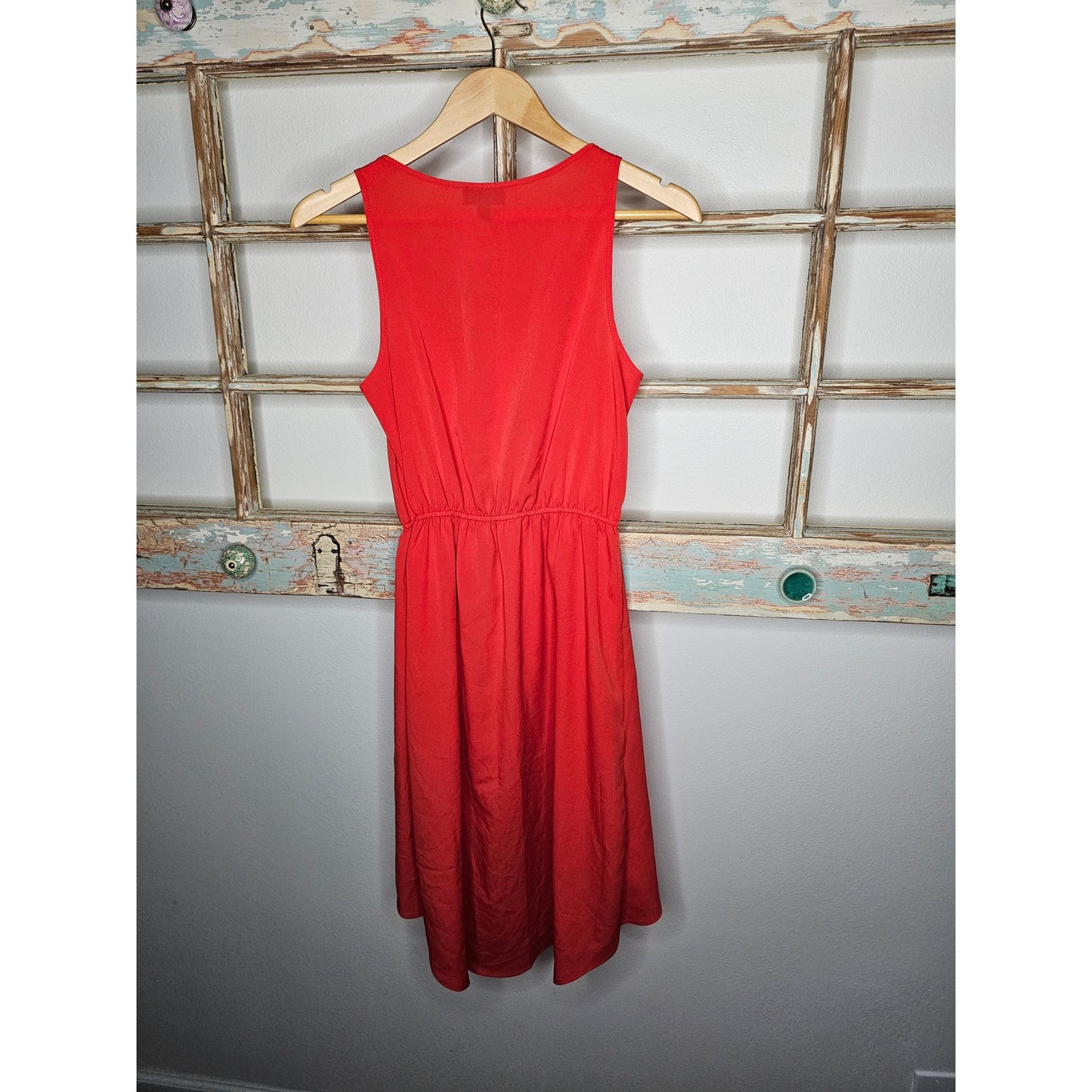 Topshop Red High/ Low Scoop Neck Dress Size 2
