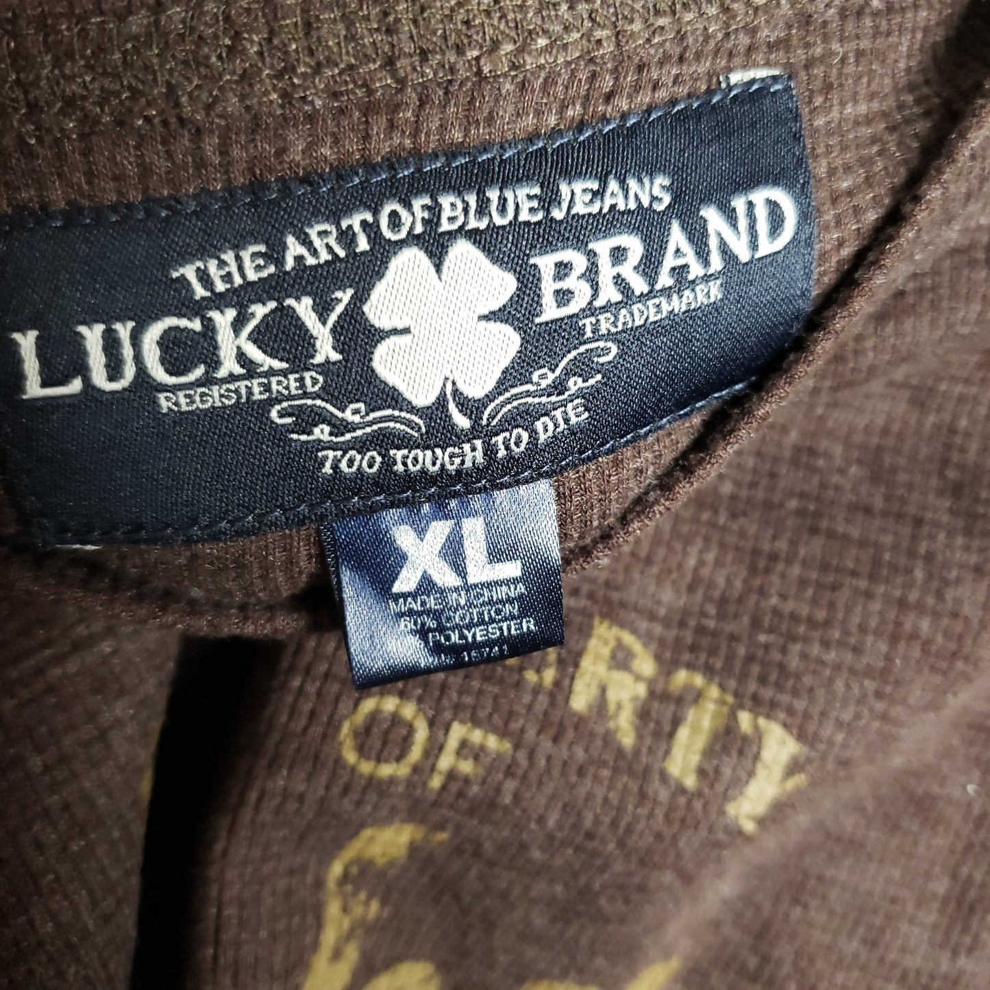 Lucky Brand Thermal shirt Men's brown long sleeve size XL