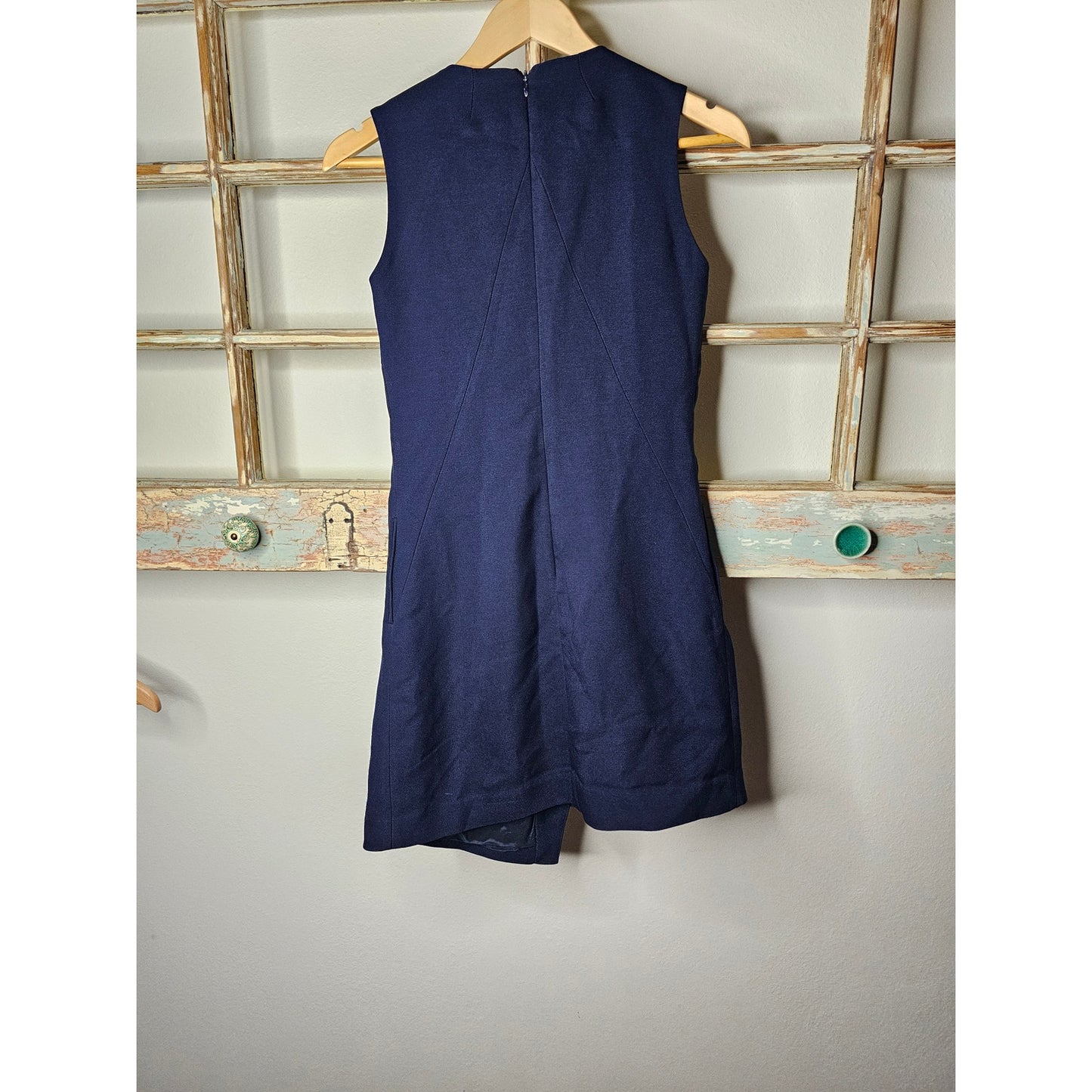 Osman Asymmetrical Navy Blue Sleeveless Suit Dress Ladies size 2