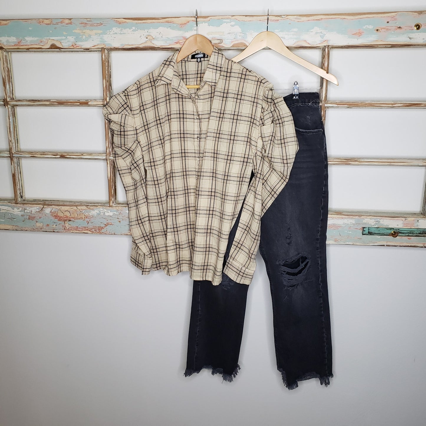 Misguided oversized poplin shirt with volume sleeves size 4