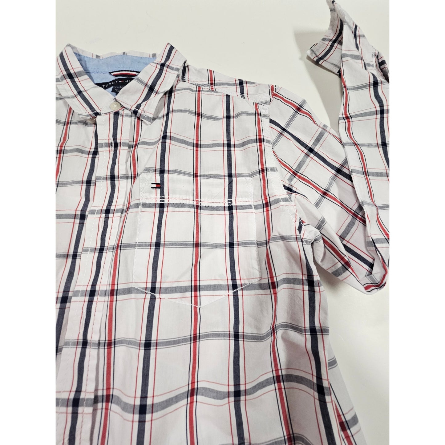 Tommy Hilfiger Plaid Button Down Boys Medium Top Size 12/14