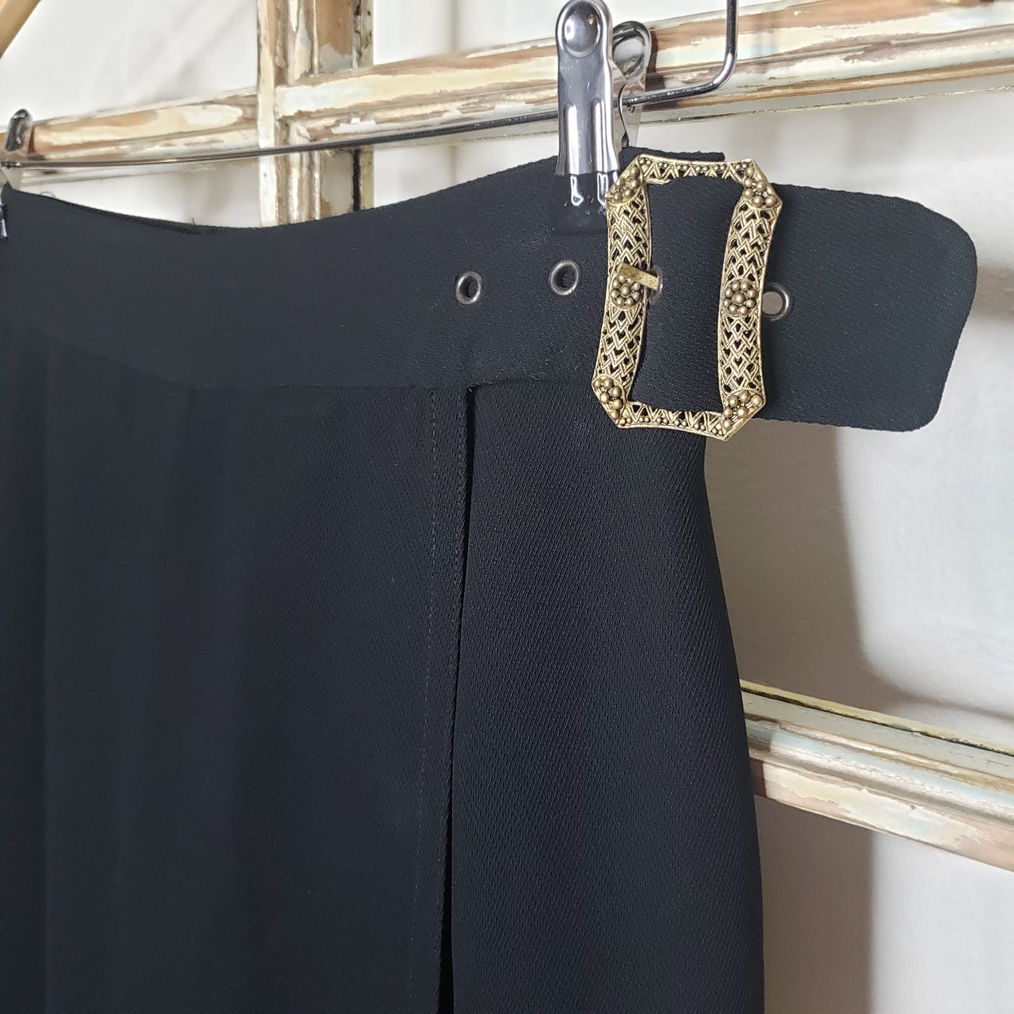 Vintage Cynthia Steefe black Culottes with wrap front size 8