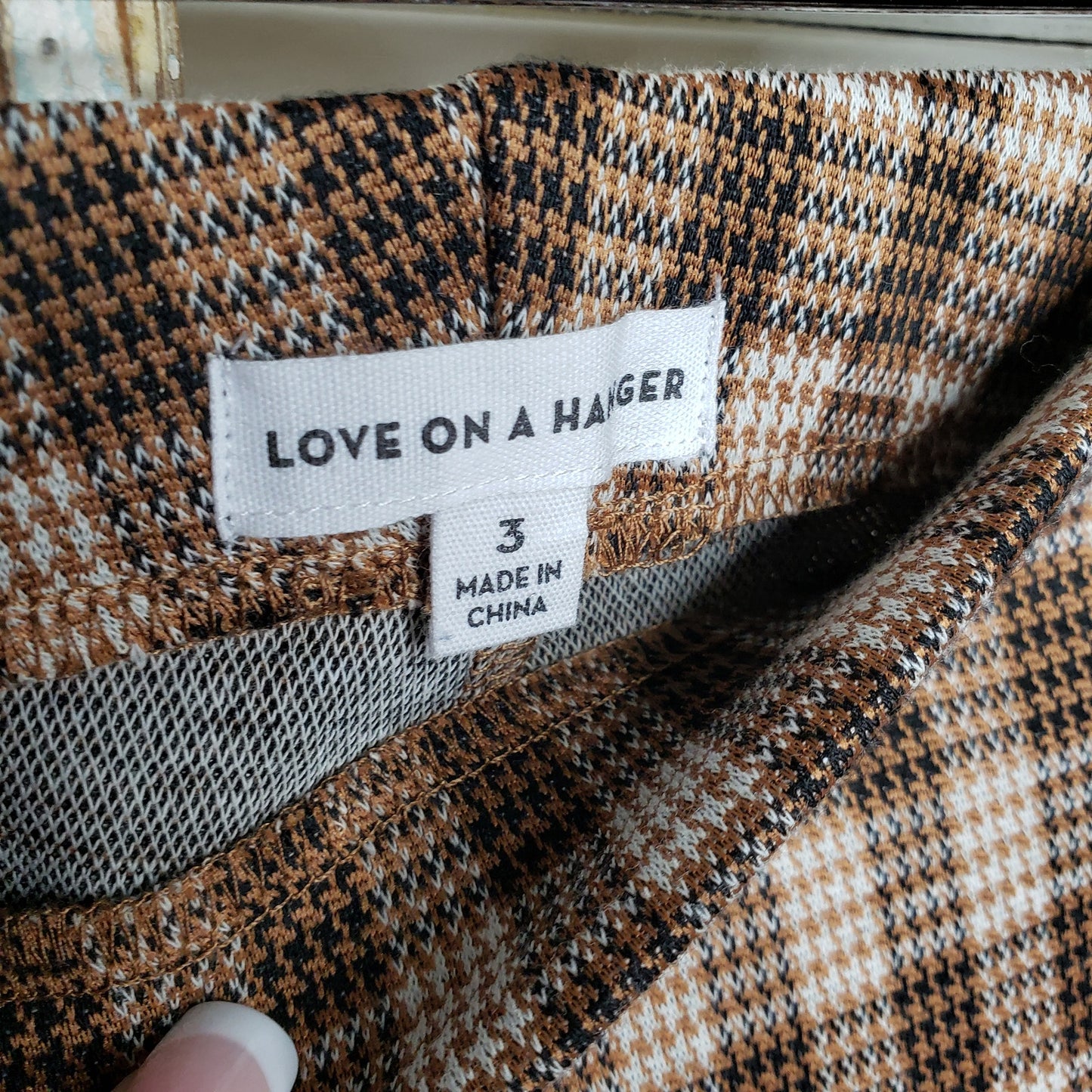 Love On A Hanger NWT plaid pull on vintage vibe pant size 3