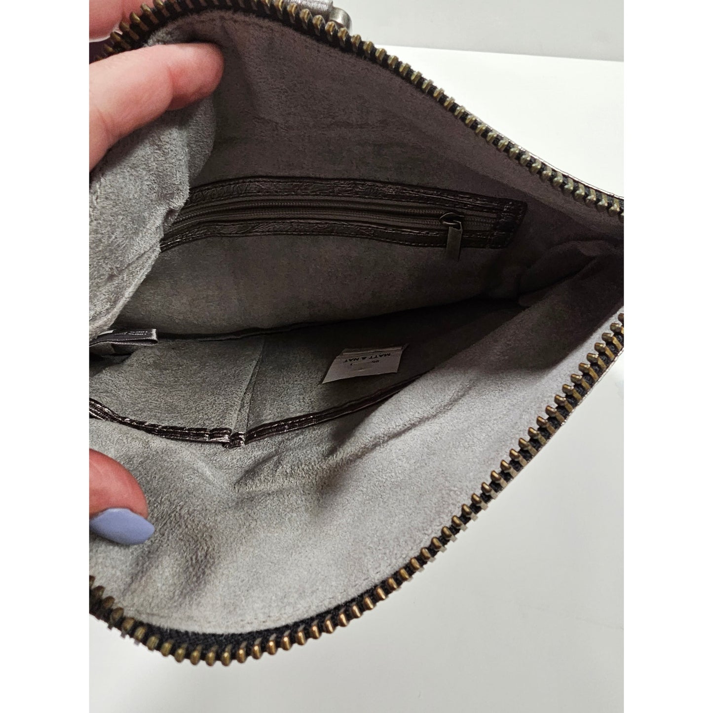 NWT MATT & NAT SAKS FIFTH AVE. VEGAN PEWTER CLUTCH