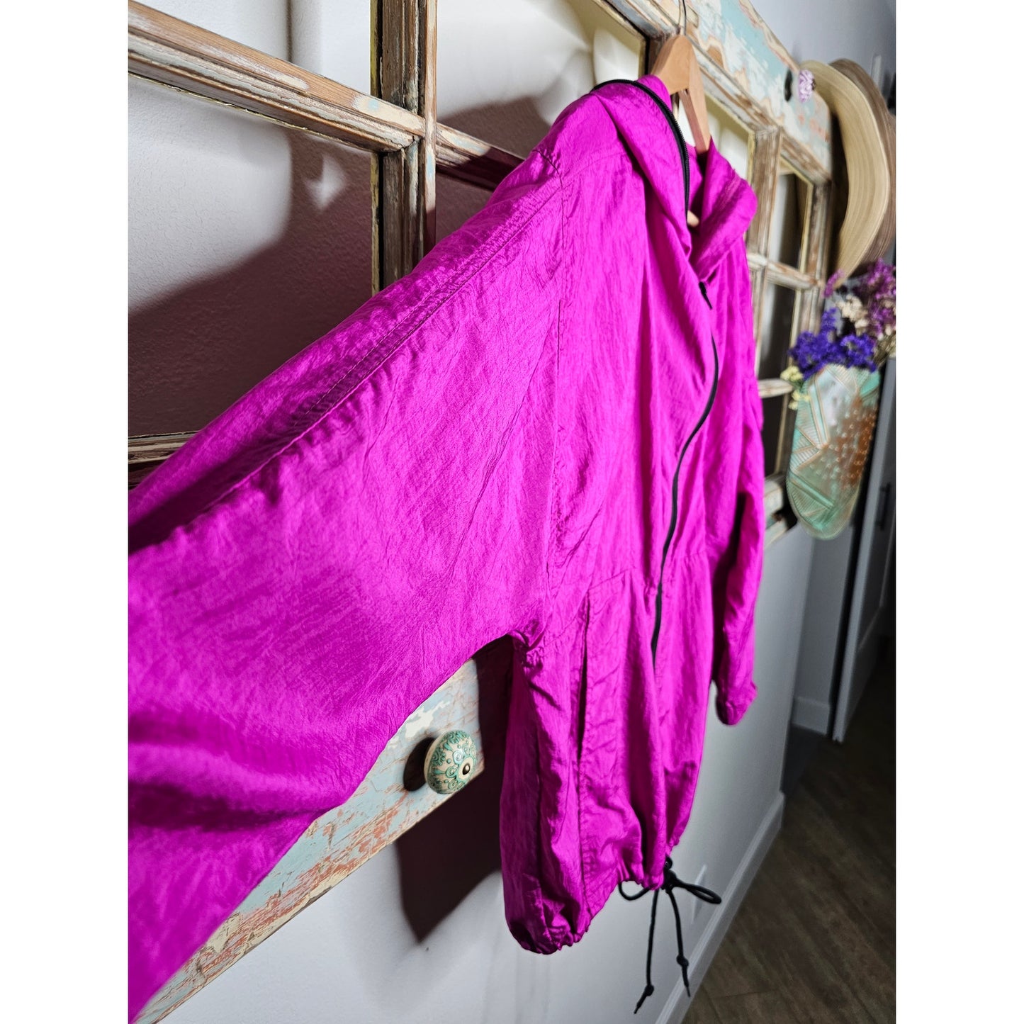 Vintage The Cube Vibrant Fuchsia Zip Up Windbreaker oversized Medium