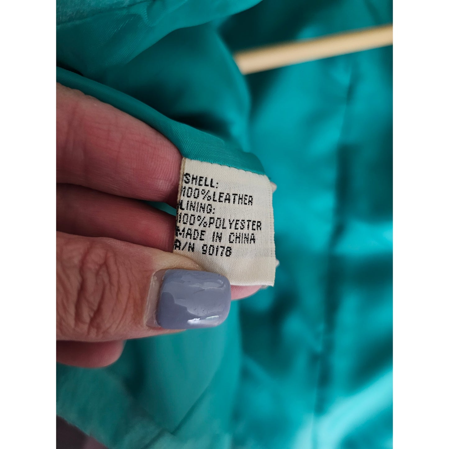 Yvonne & Marie turquoise leather jacket size 10