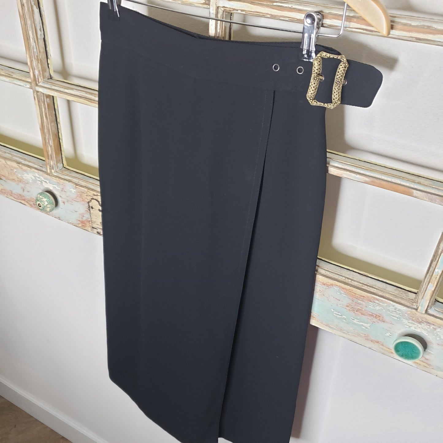 Vintage Cynthia Steefe black Culottes with wrap front size 8