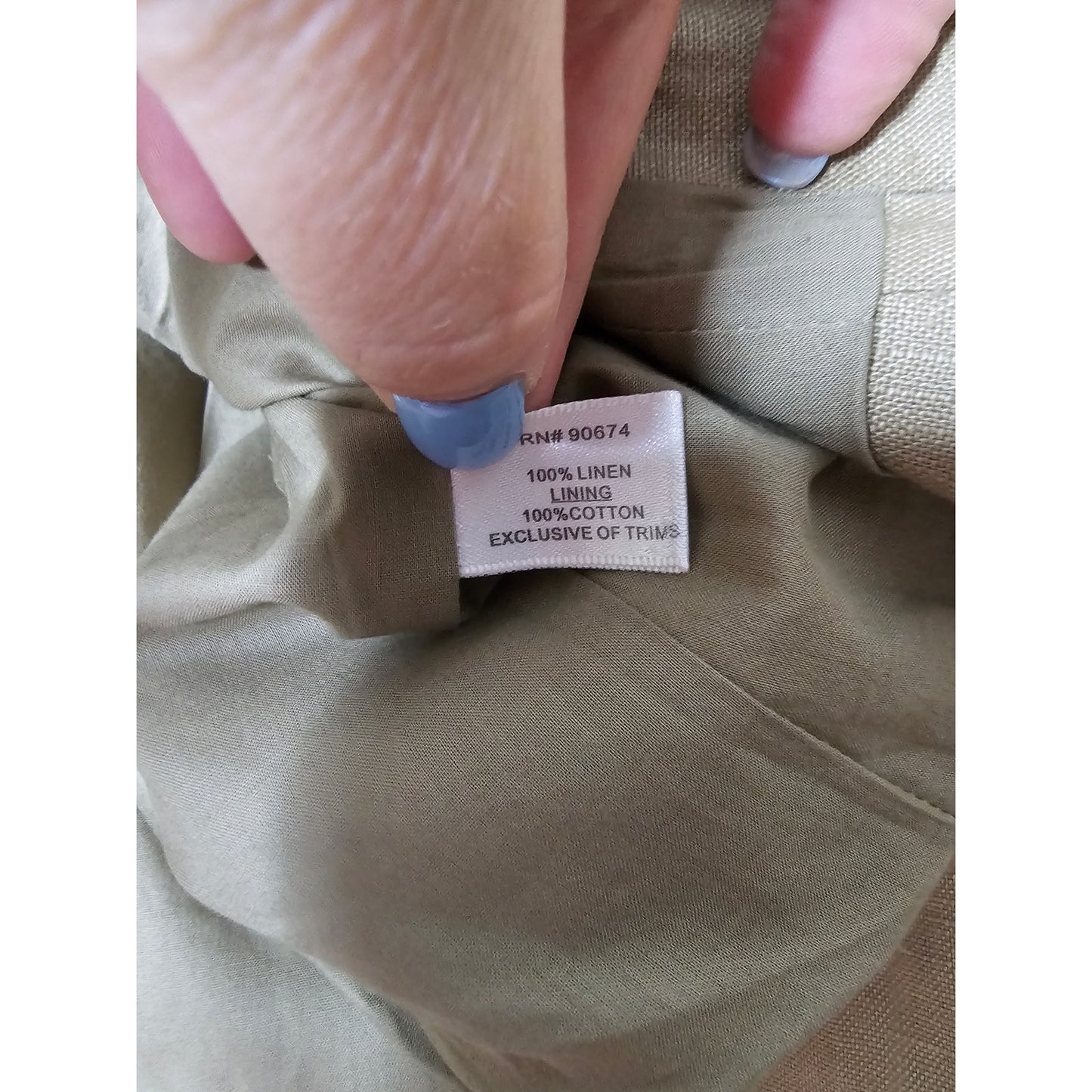 Linen Blazer Boston Proper Khaki with Jewel Embellishments size 2