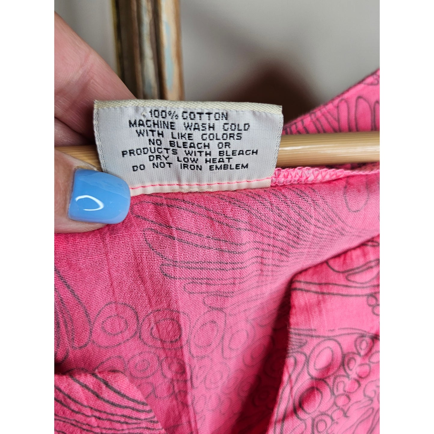 Icantoo Pink Lightweight Tunic with abstract doodle design size Large