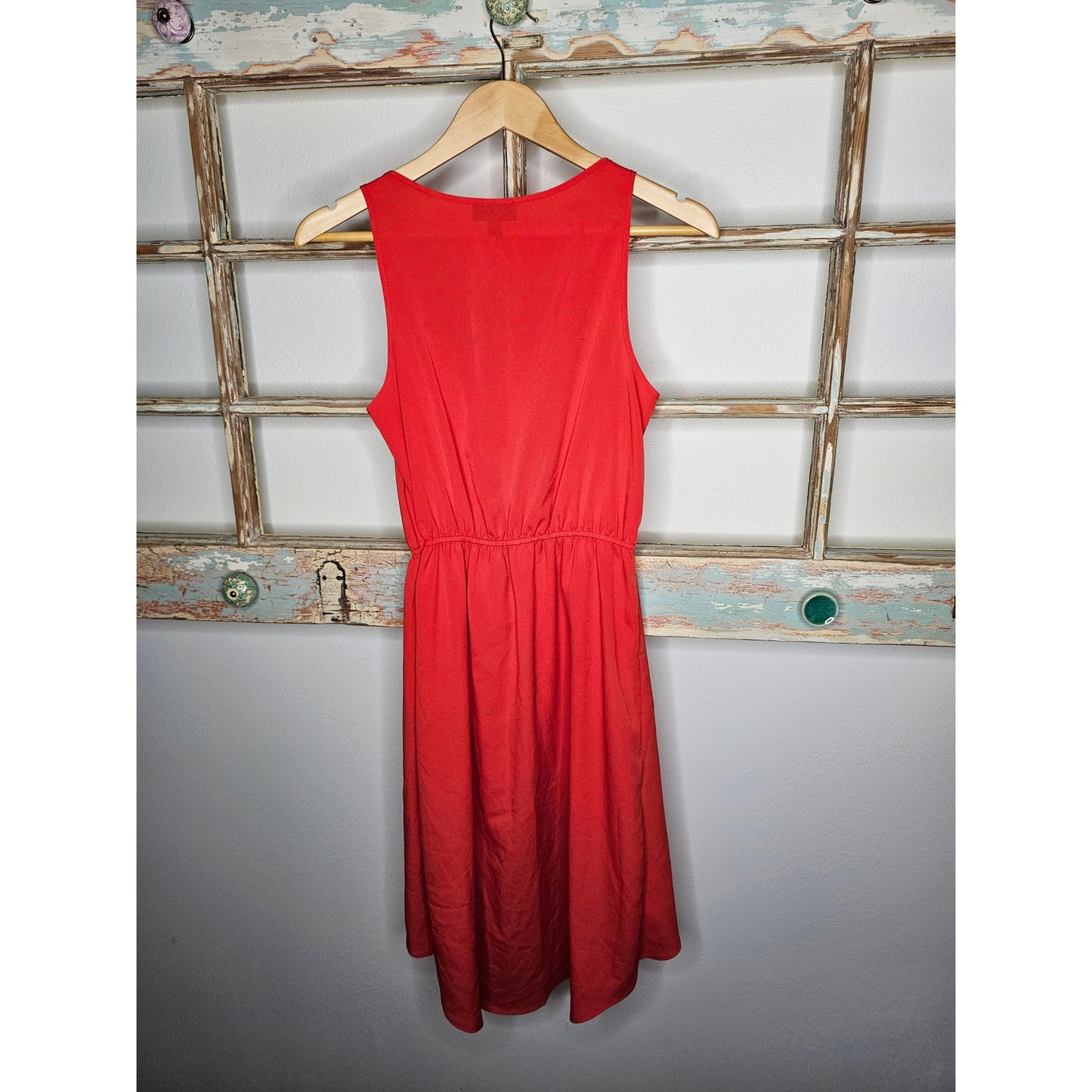 Topshop Red High/ Low Scoop Neck Dress Size 2