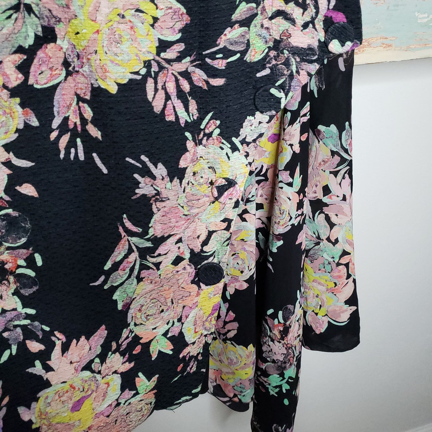 Emanuel Ungaro Rose Fondo Nero floral dress size 46 / US 12