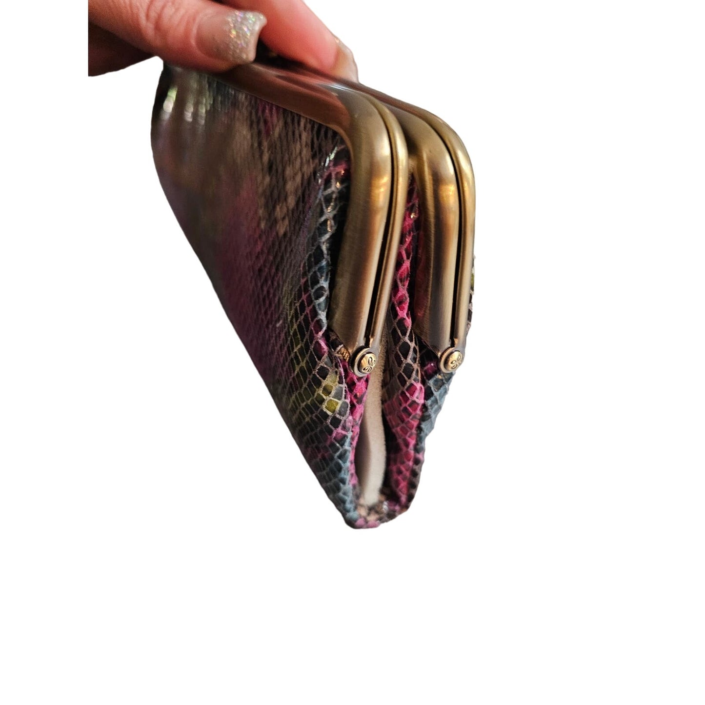 HOBO NWT & Dust Bag Leather Snakeskin Lauren Wallet