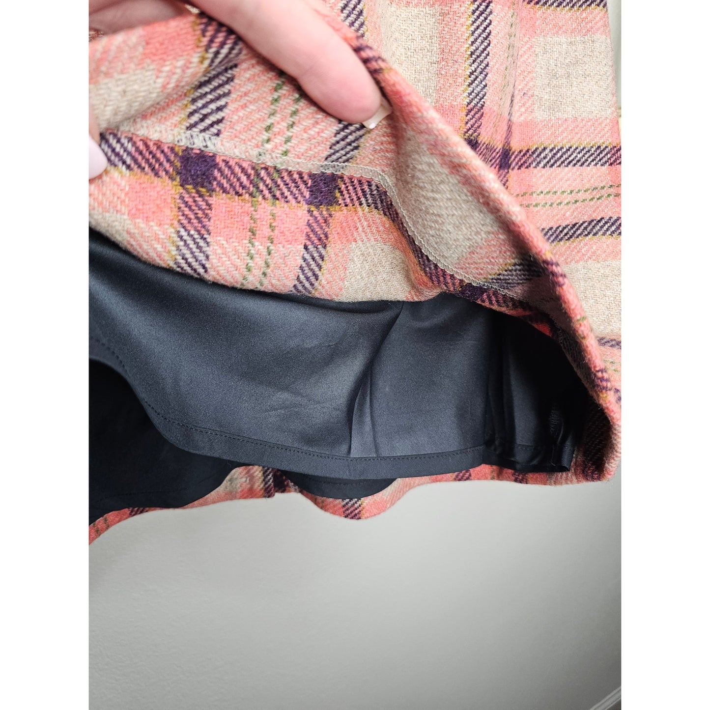 L.L. Bean lined Wool Blend Plaid Favorite Fit Skirt size 8 petite