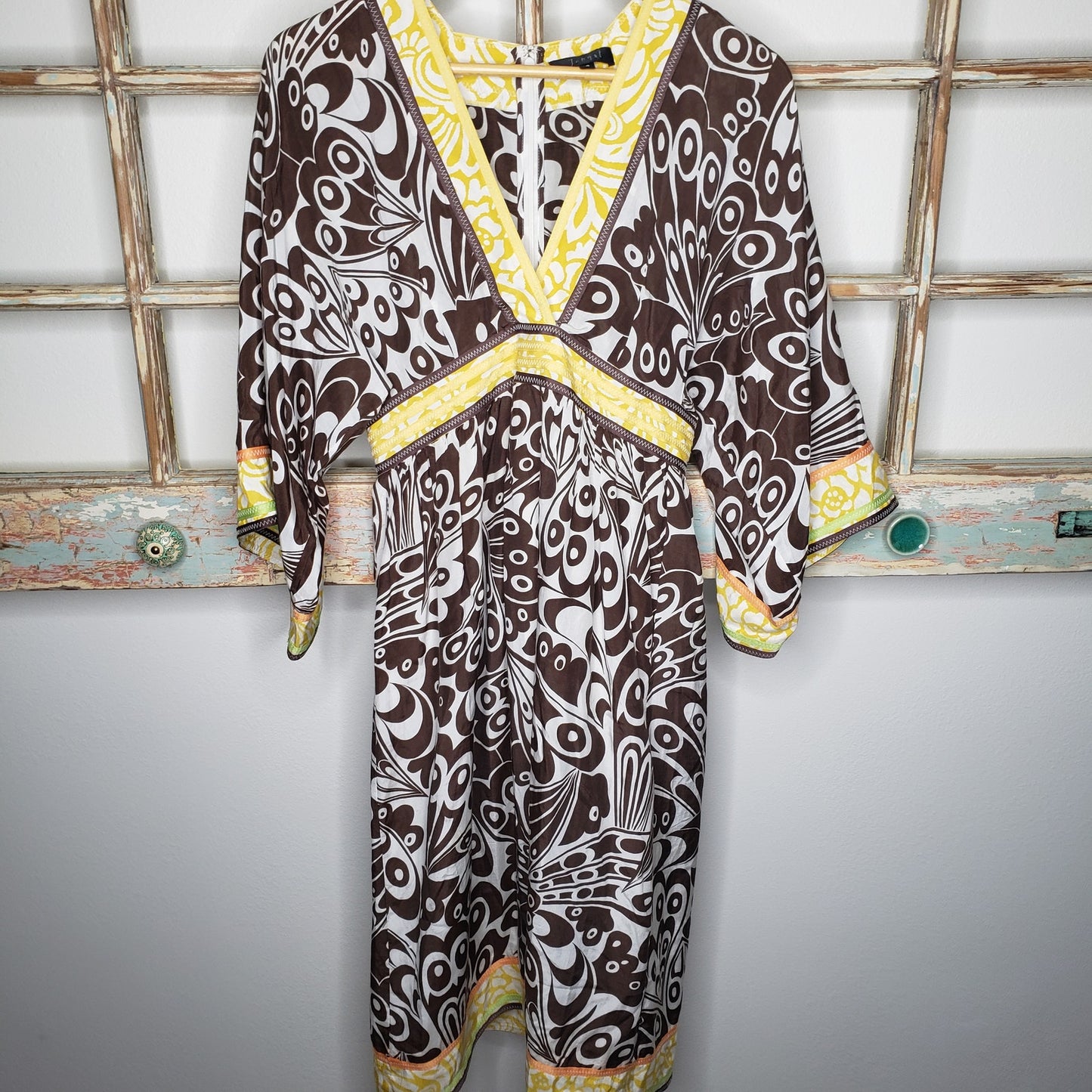 Silk JUNGLE Boho style Dress in Ladies Size 4