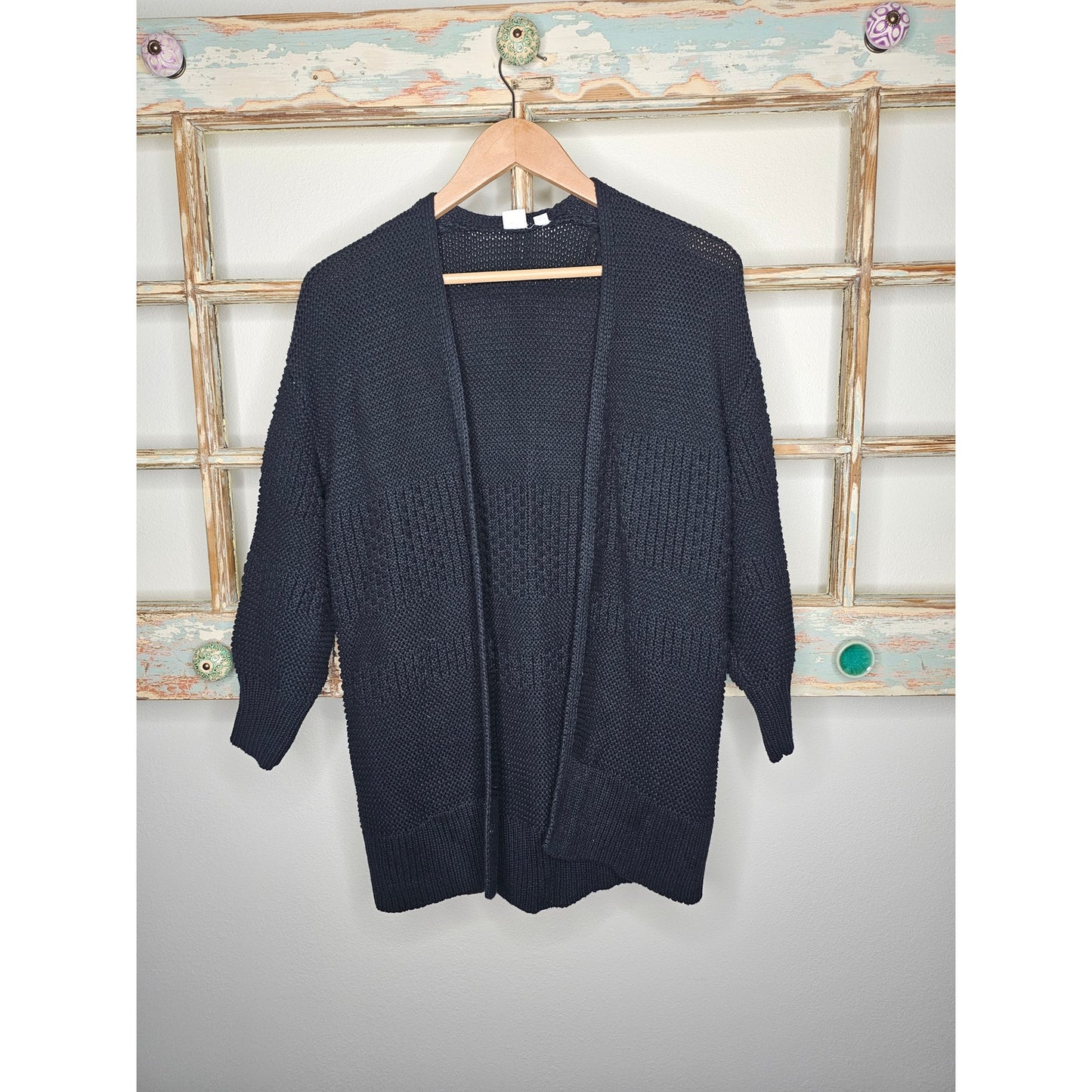 Gap Black Large cotton Knit Open Cardigan Ladies size XS