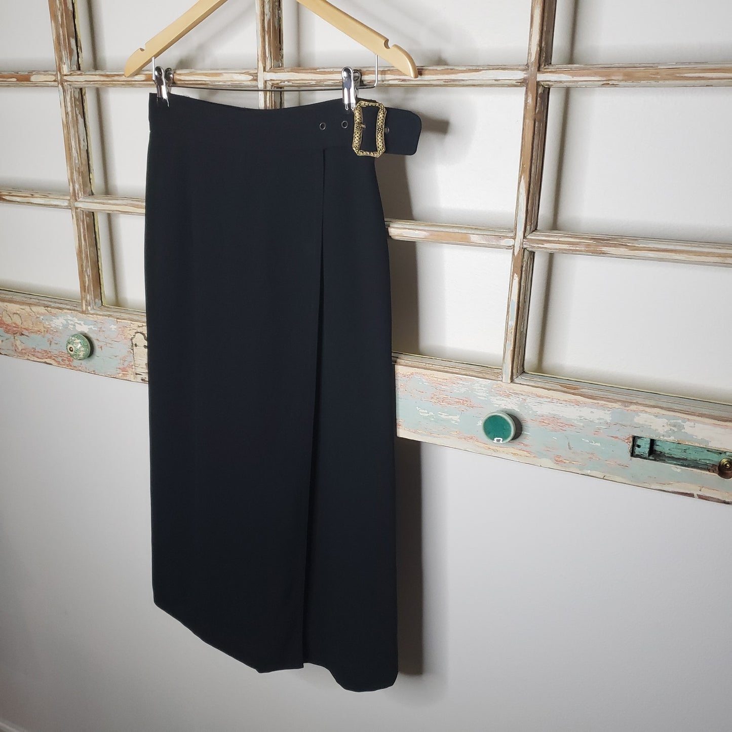 Vintage Cynthia Steefe black Culottes with wrap front size 8